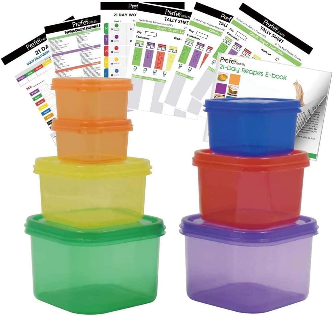 7 PCS Portion Control Containers Kit for Weight Loss - Image 2