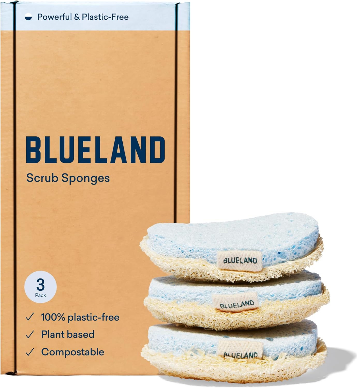 BLUELAND Plant-Based Dual-Sided Scrub Sponge - Image 2