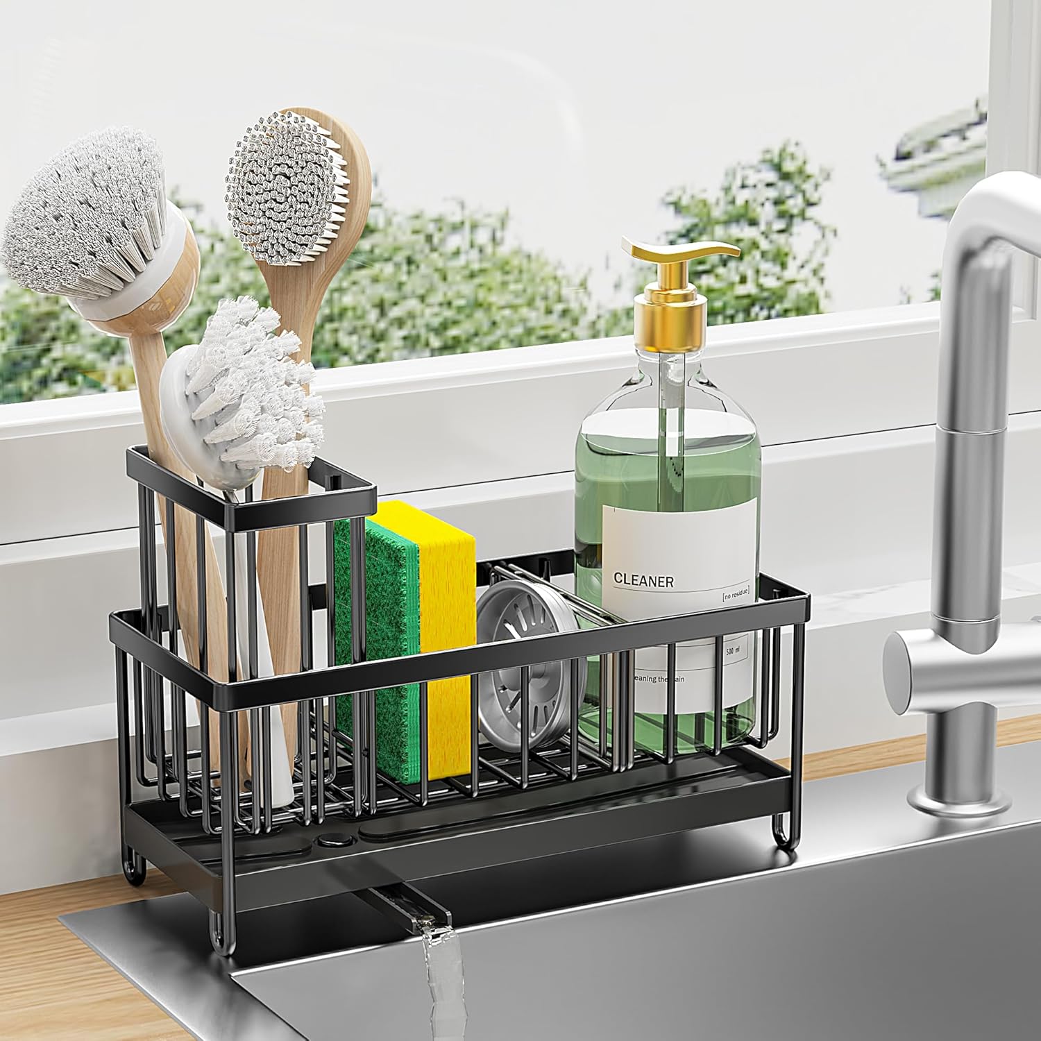Cisily Black Sponge Holder for Kitchen Sink - Image 2