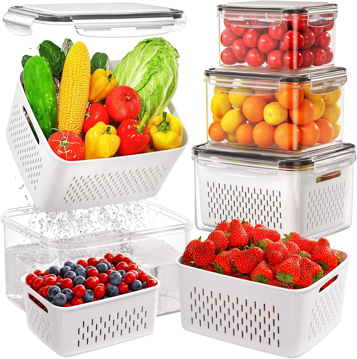 Fruit Storage Container with Removable Colander - Image 2
