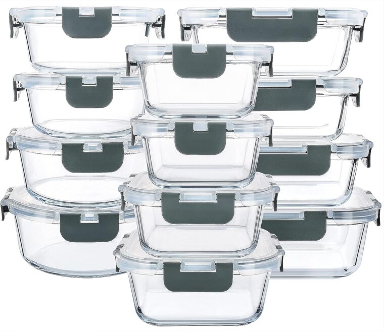 Glass Food Storage Containers with Upgraded Snap Locking Lids - Image 2