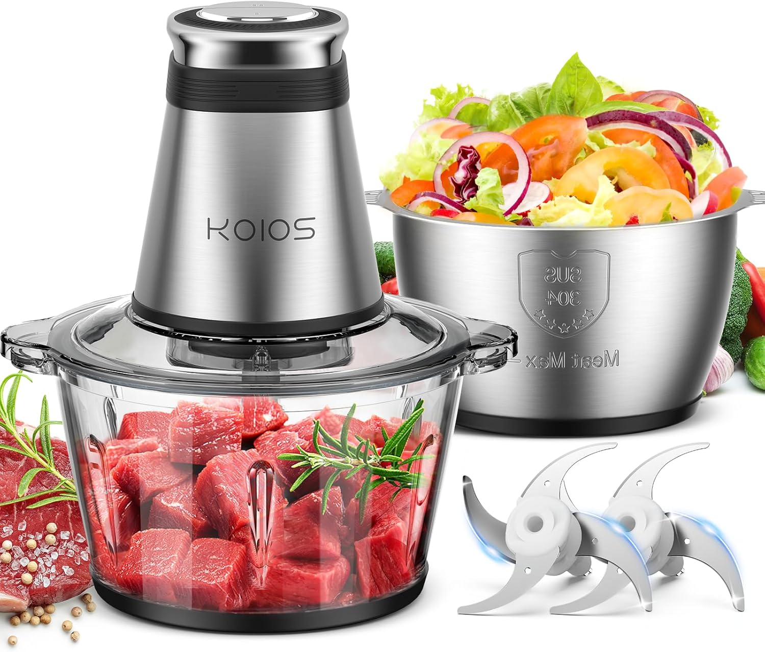 KOIOS 500W Electric Food Chopper & Meat Processor - Image 2