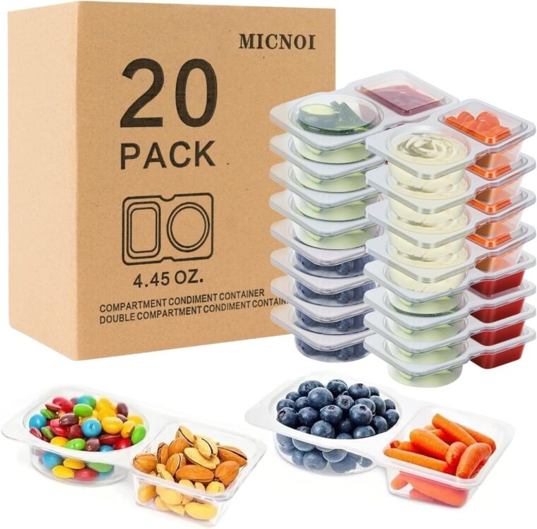 Reusable 2 Compartment Condiment Containers with Lids - Image 2