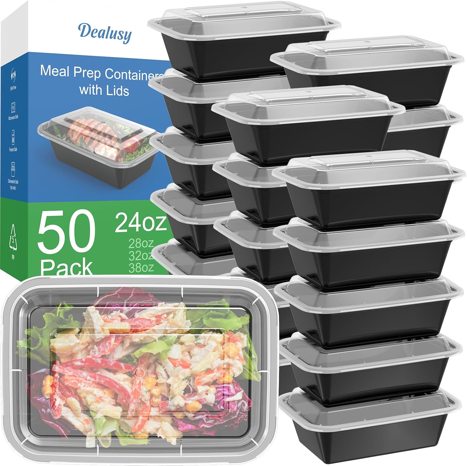 Reusable Meal Prep Containers with Lids - Image 2