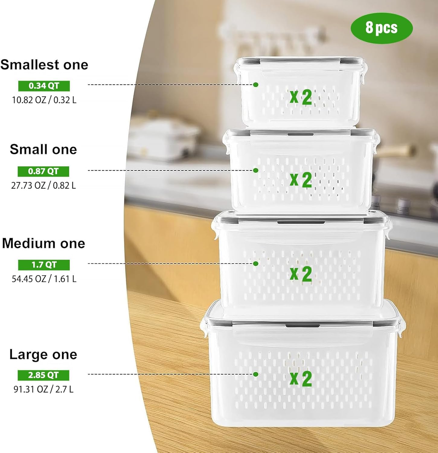 Airtight Fruit Storage Container for Refrigerator - Image 3