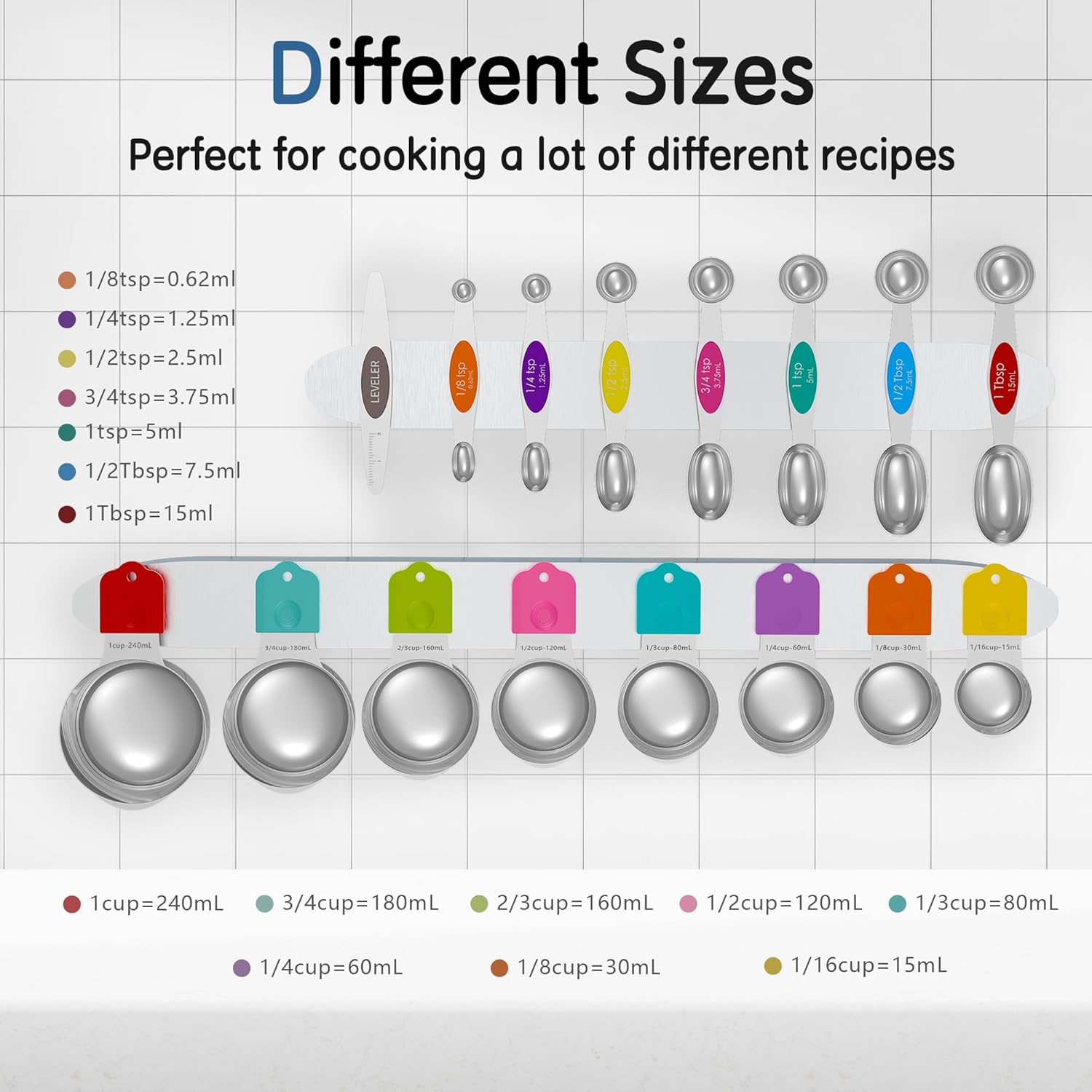 Magnetic Measuring Cups and Spoons Set - Image 3