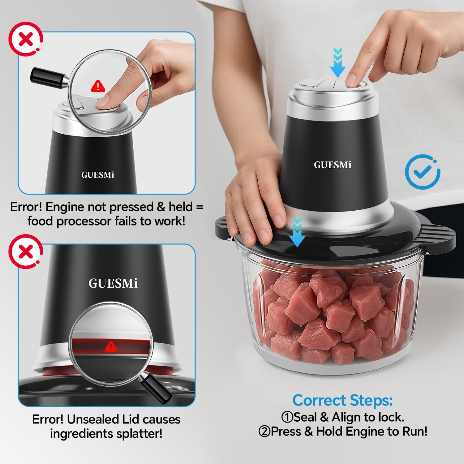 Powerful 500W Food Chopper Meat Grinder & Veggie Chopper - Image 3