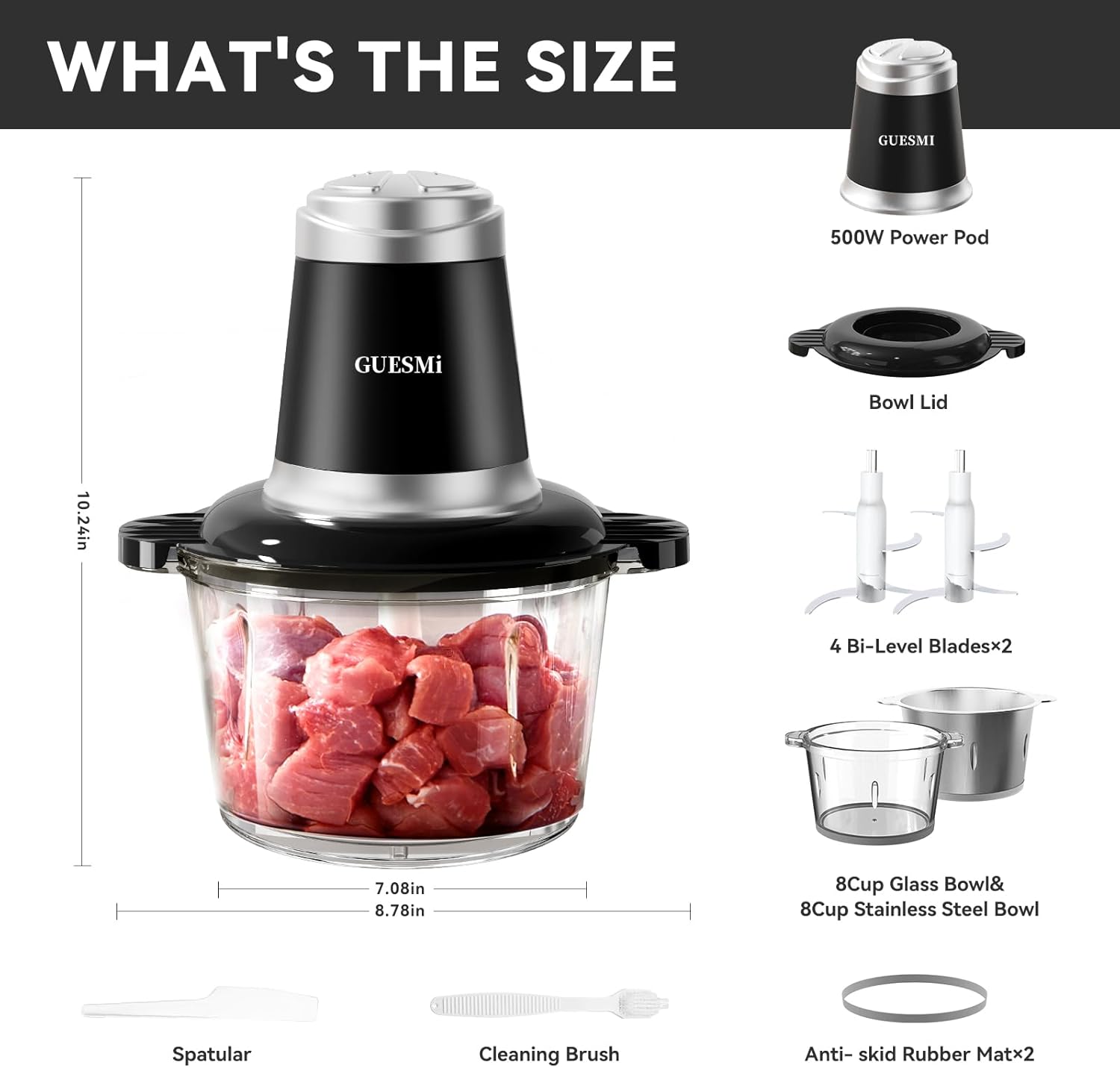 Powerful 500W Food Chopper Meat Grinder & Veggie Chopper - Image 8