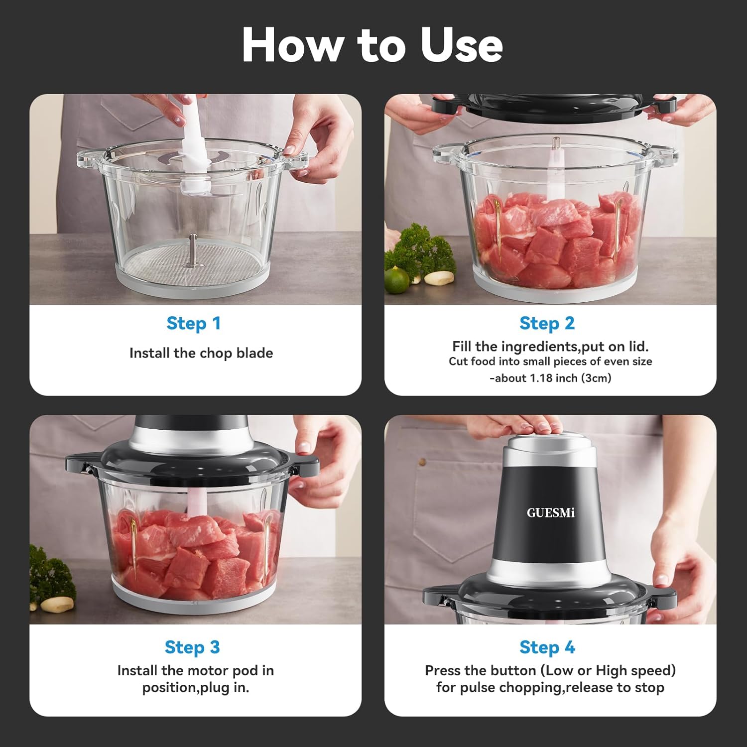 Powerful 500W Food Chopper Meat Grinder & Veggie Chopper - Image 10