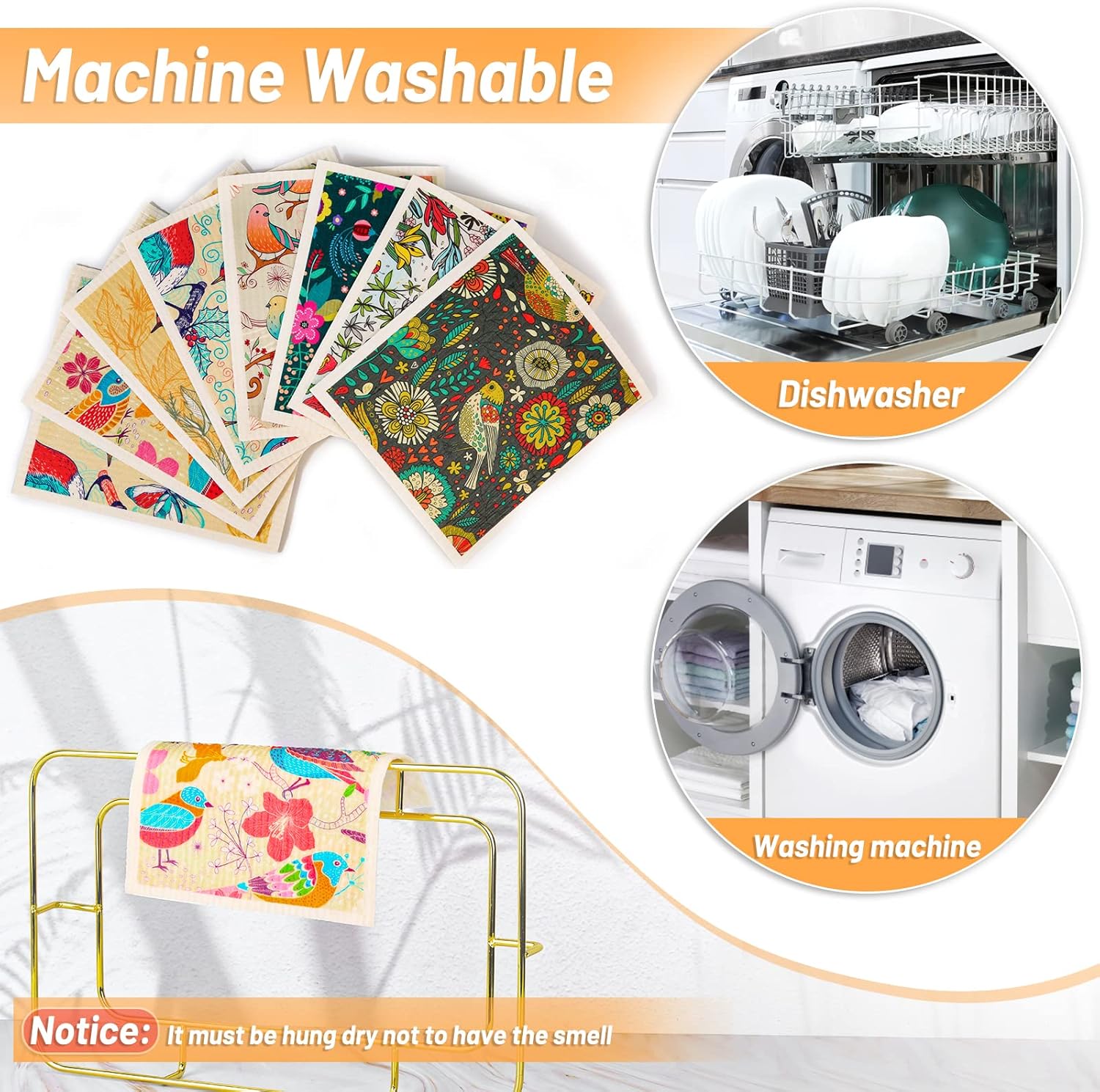 Lucomb 8 Pack Swedish Dishcloths for Kitchen - Image 5