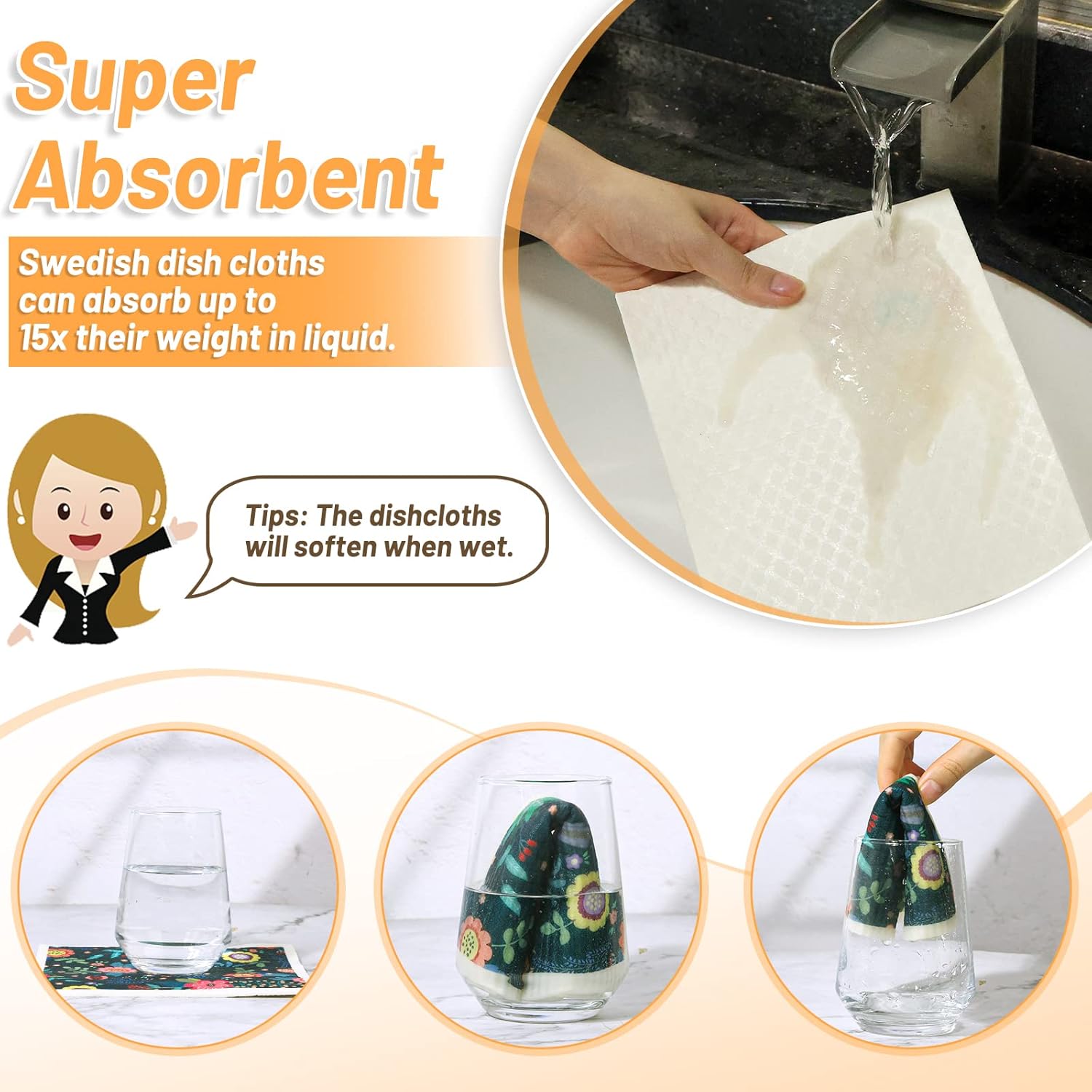 Lucomb 8 Pack Swedish Dishcloths for Kitchen - Image 6