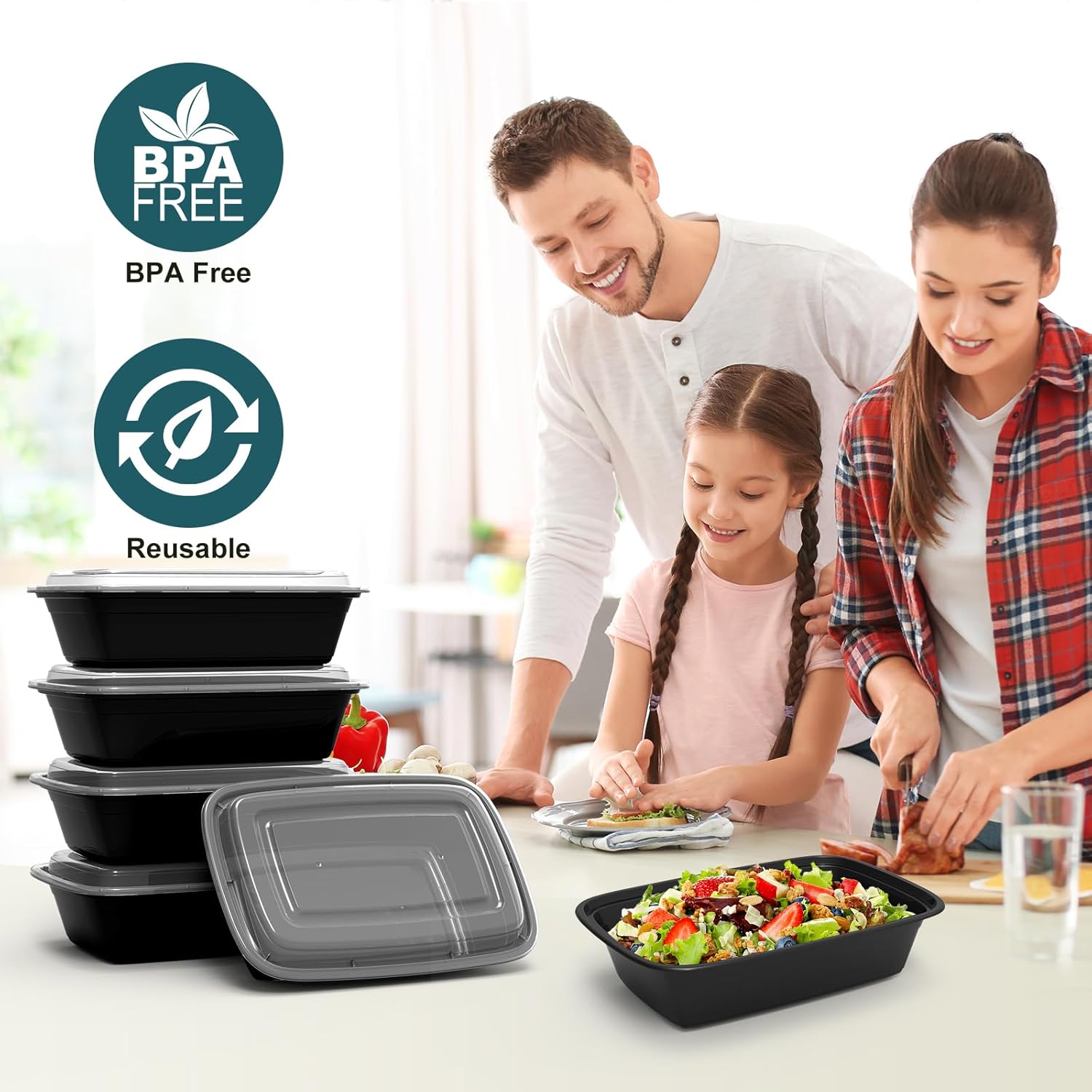 50 Pack Reusable Food Prep Containers - Image 4