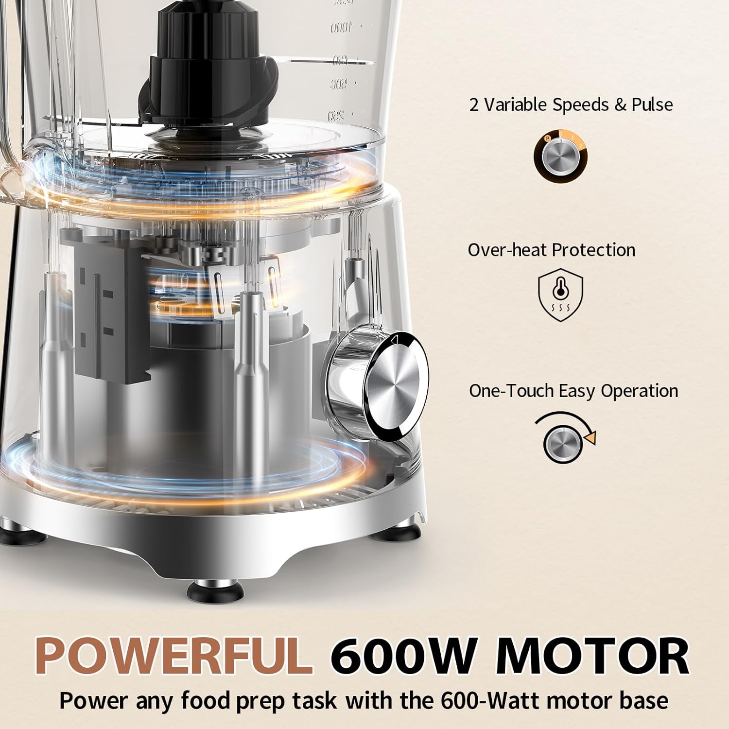 Food Processor and Vegetable Chopper 600W - Image 6