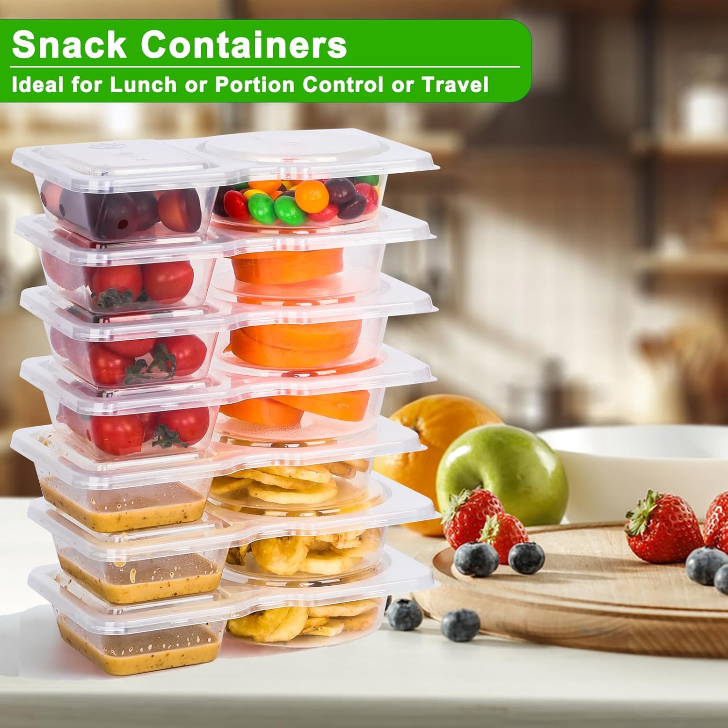 Reusable Snack Containers with Lids, BPA Free & Leakproof - Image 3