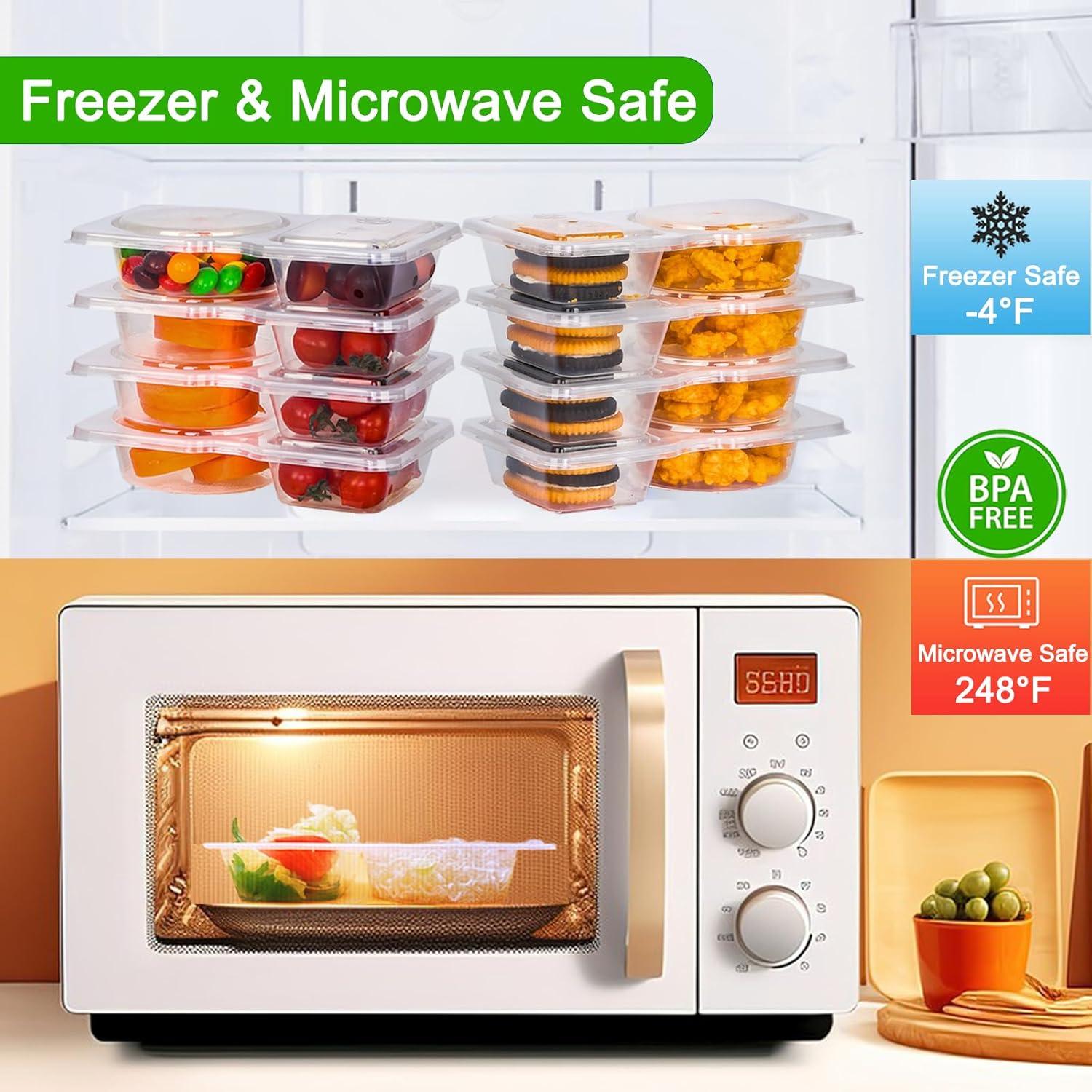 Reusable Snack Containers with Lids, BPA Free & Leakproof - Image 6