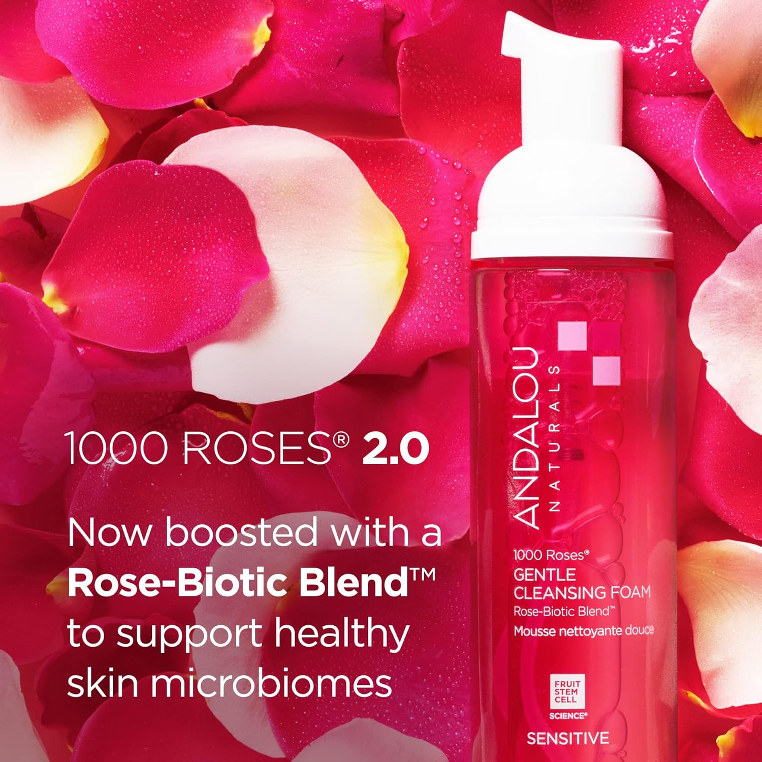 Andalou Naturals 1000 Roses Gentle Cleansing Foam - Image 3