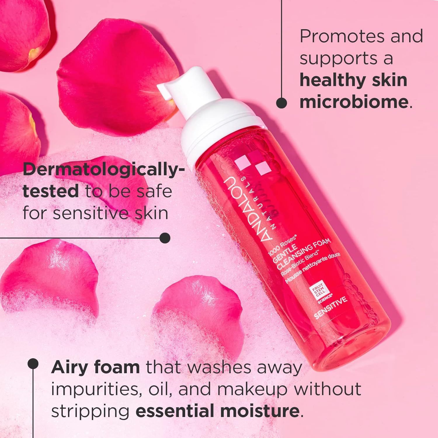 Andalou Naturals 1000 Roses Gentle Cleansing Foam - Image 4