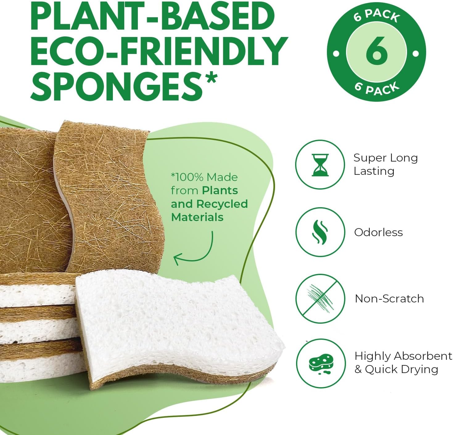 Eco Friendly Dishwashing Sponges Pack - Image 3