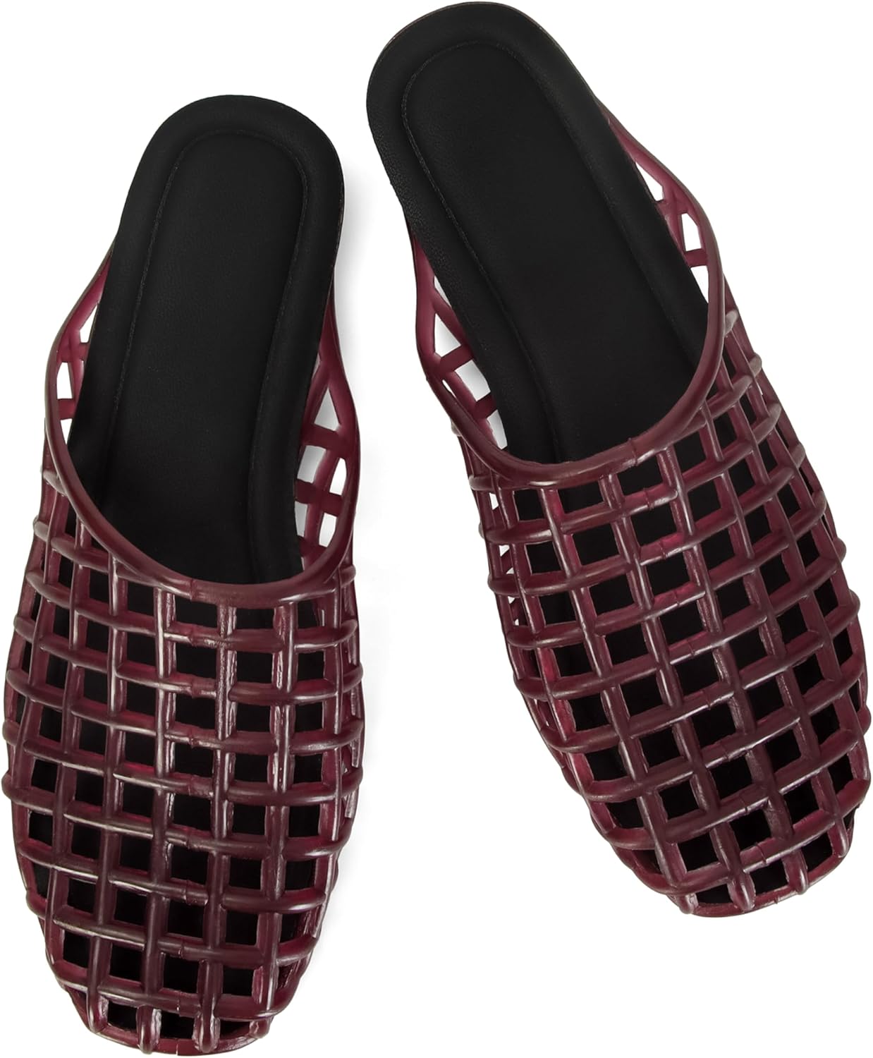 Women's Red Jelly Mesh Slides - Image 4