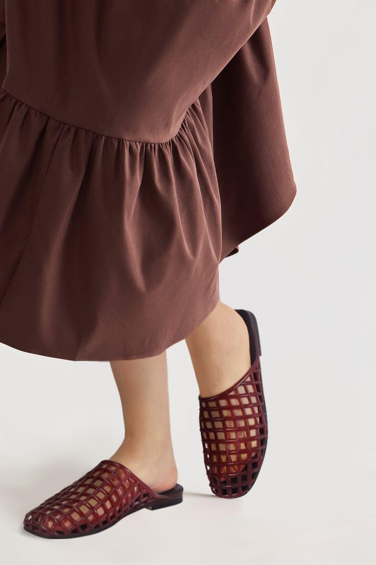 Women's Red Jelly Mesh Slides - Image 6