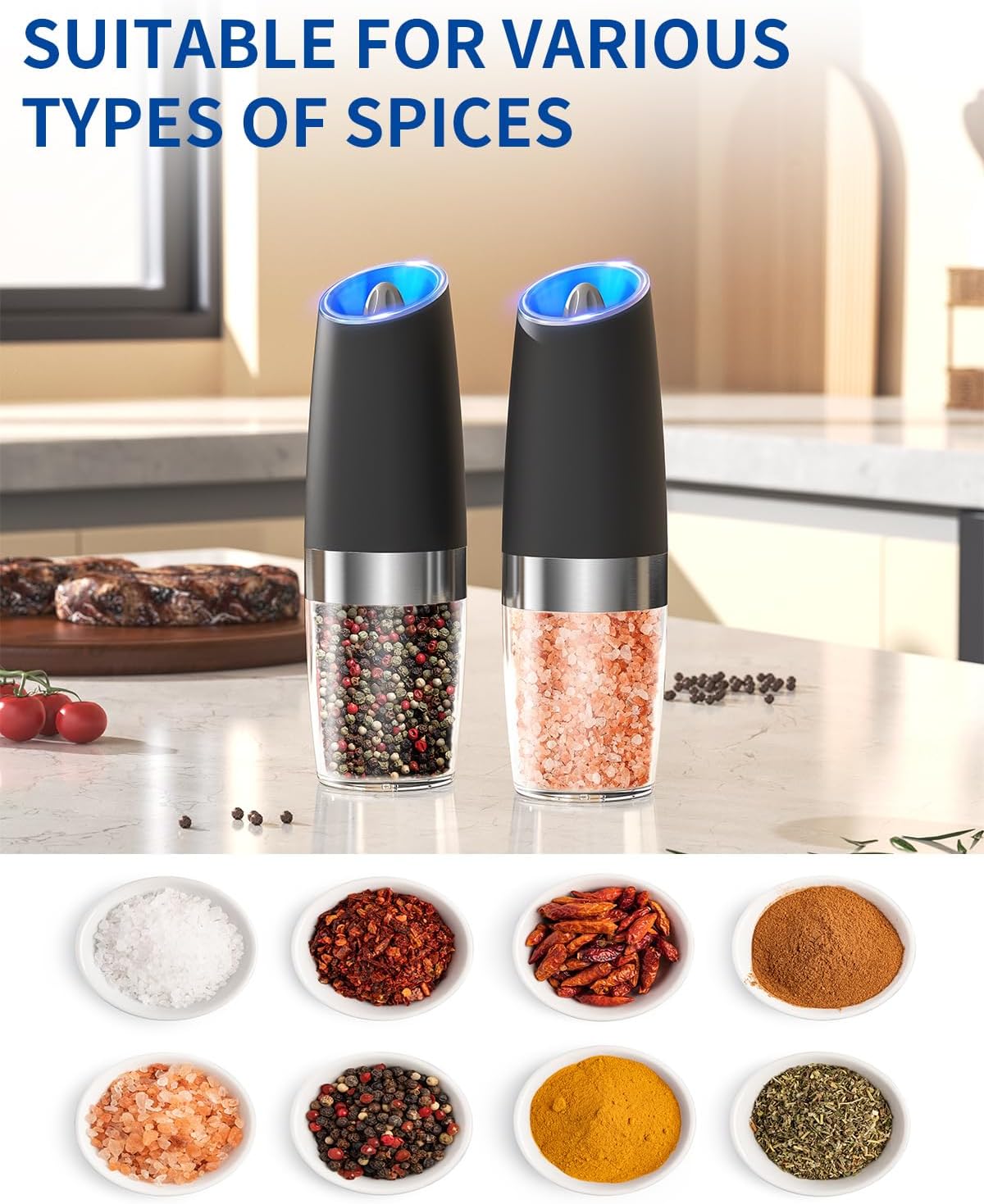 CIRCLE JOY Automatic Salt and Pepper Grinder Set - Image 7