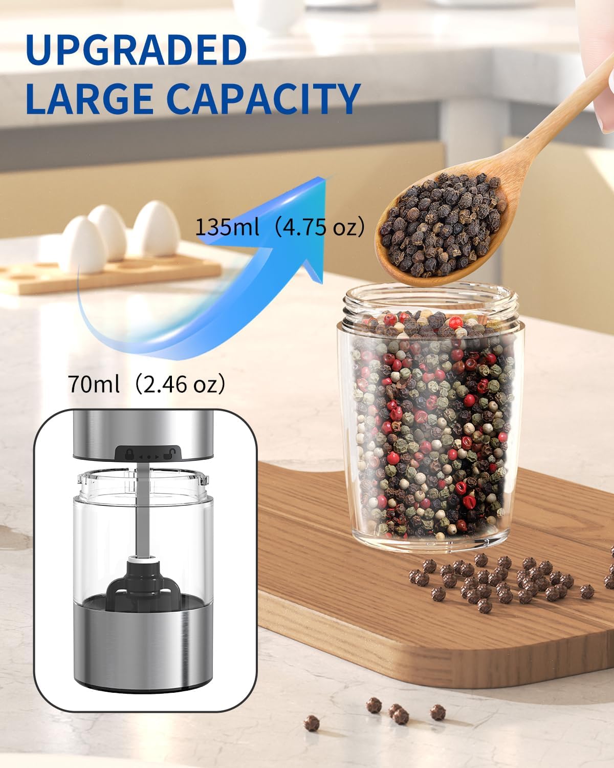 CIRCLE JOY Automatic Salt and Pepper Grinder Set - Image 8