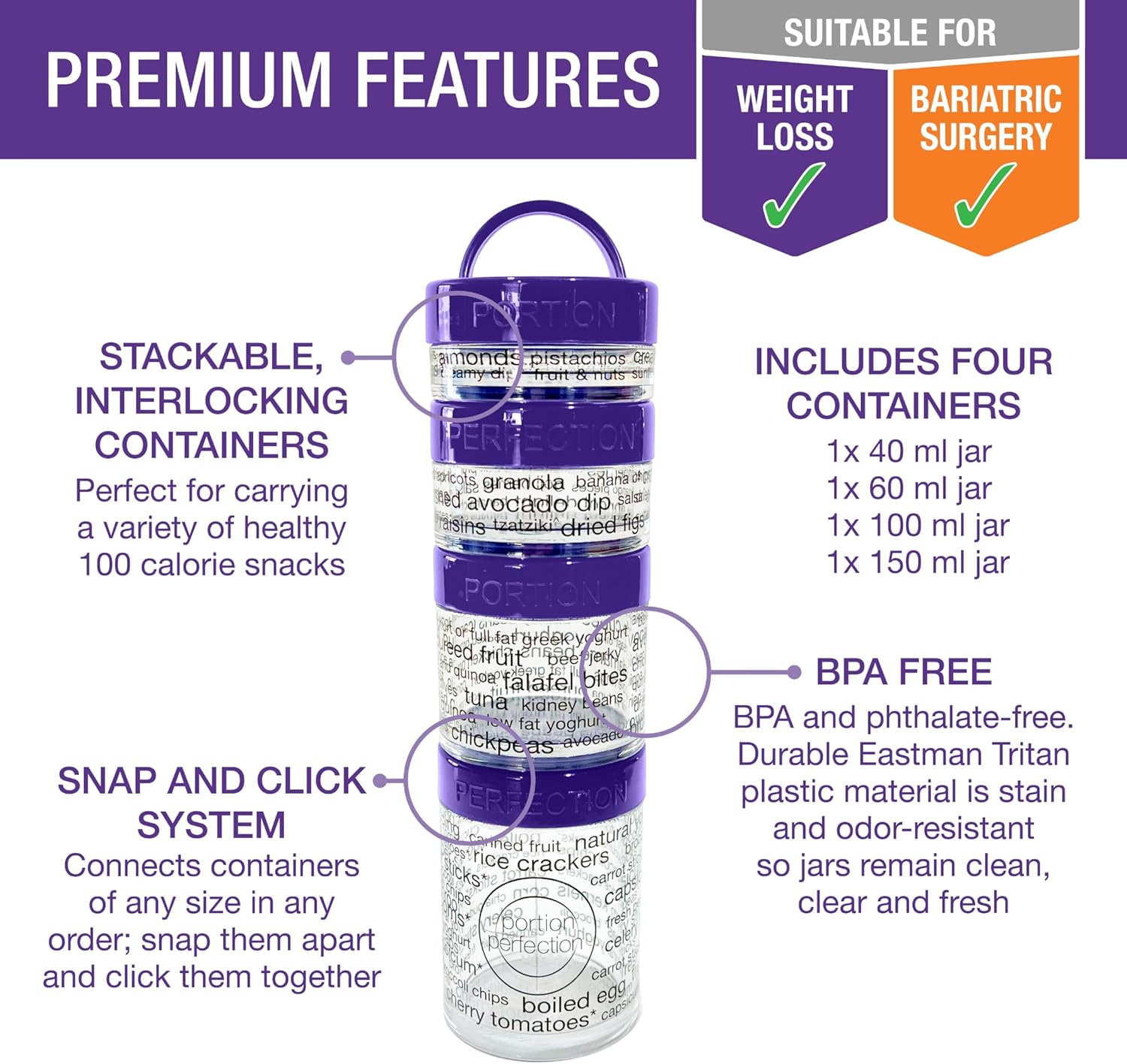 100 Cal Stackable Snack Containers for Weight Management - Image 3