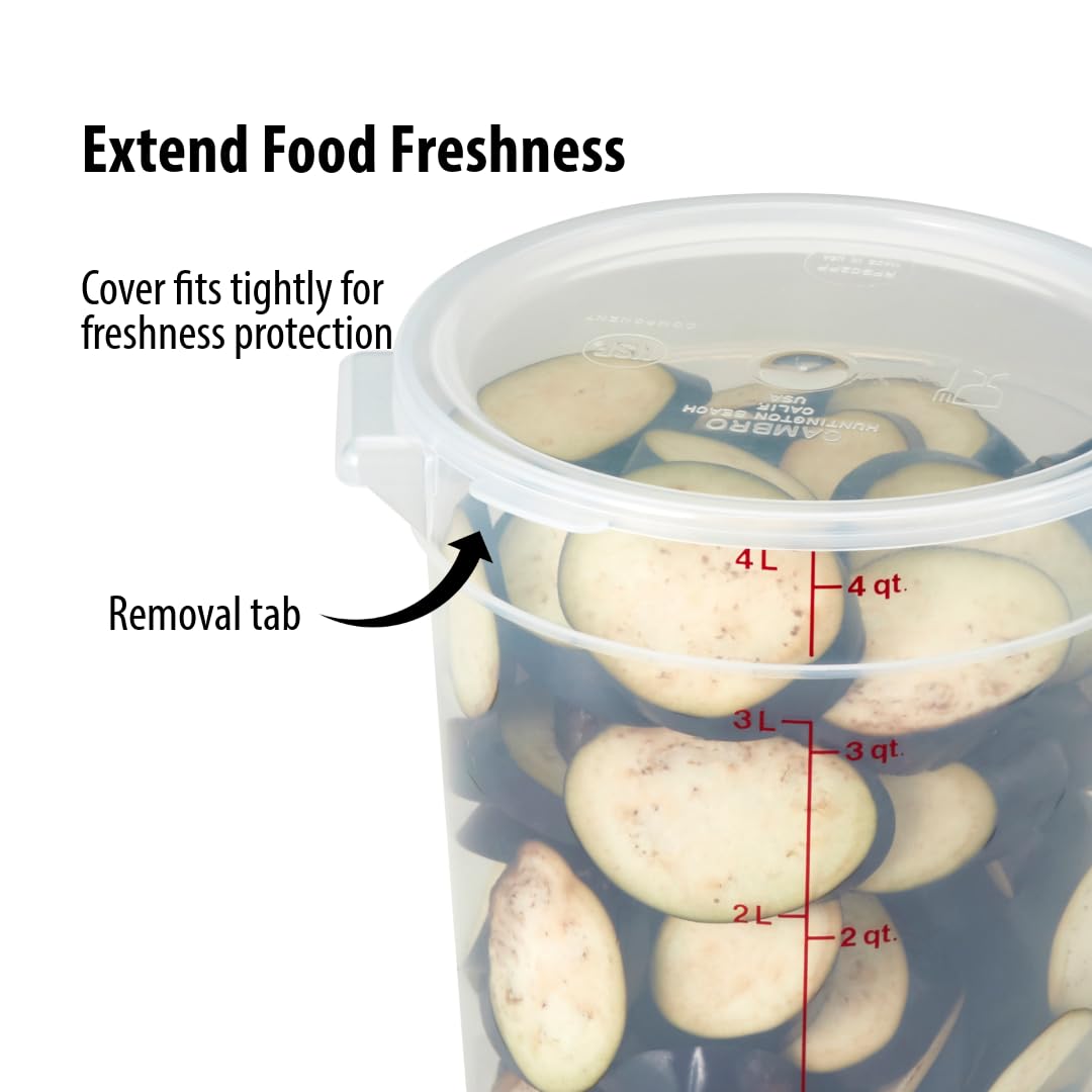 Cambro 4 Quart BPA-Free Food Storage Containers with Lids - Image 3