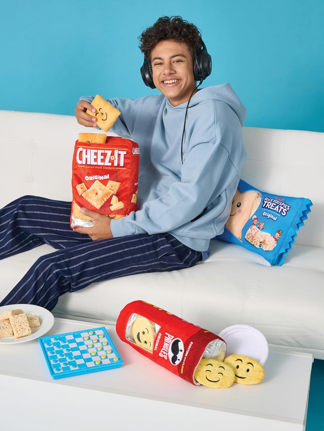 Icream Rice Krispies Treats Package Pillow Set with Plushie Sherpa Cereal Bar Mini Pillows - Image 6