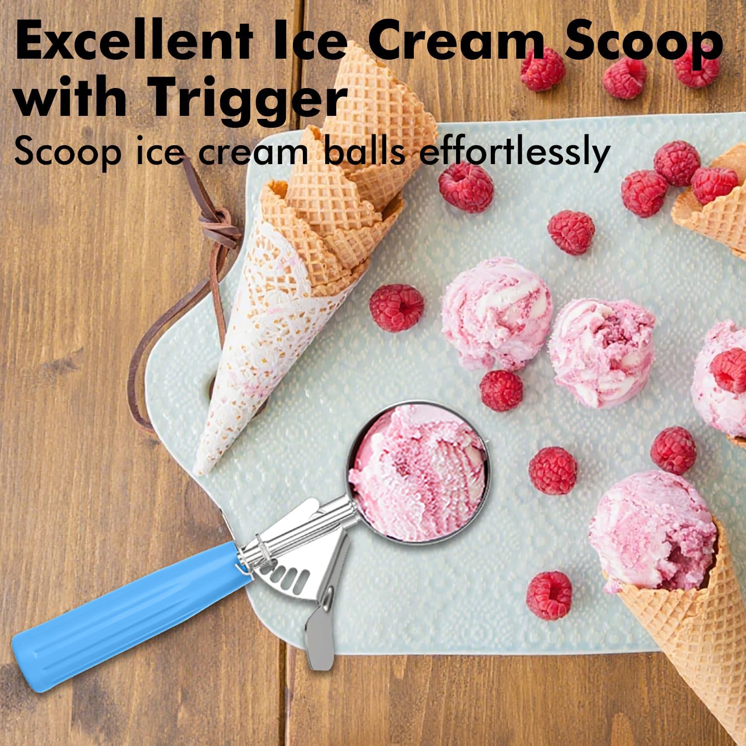 Ice Cream Scoop Set with Portion Control for Cookie Dough and Muffins - Image 6