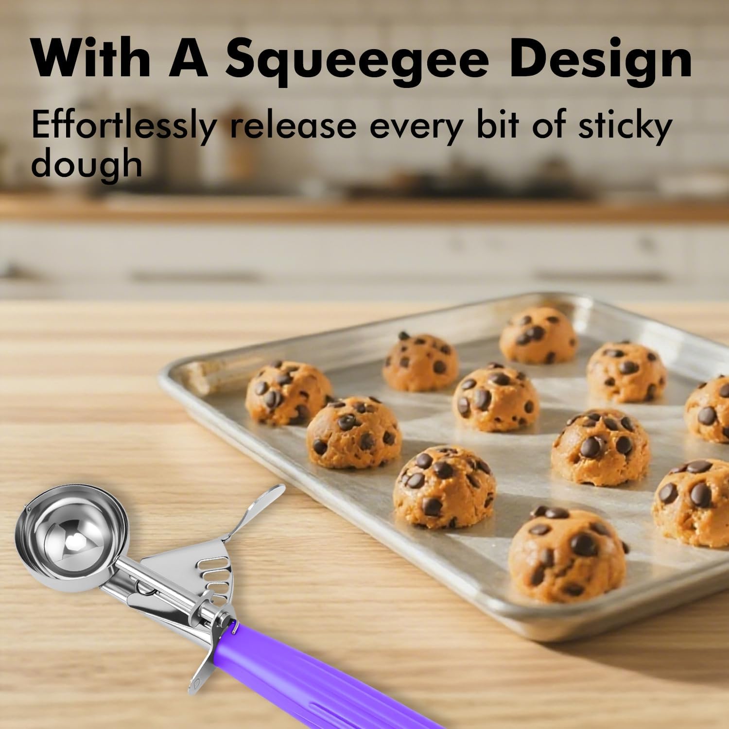 Ice Cream Scoop Set with Portion Control for Cookie Dough and Muffins - Image 7