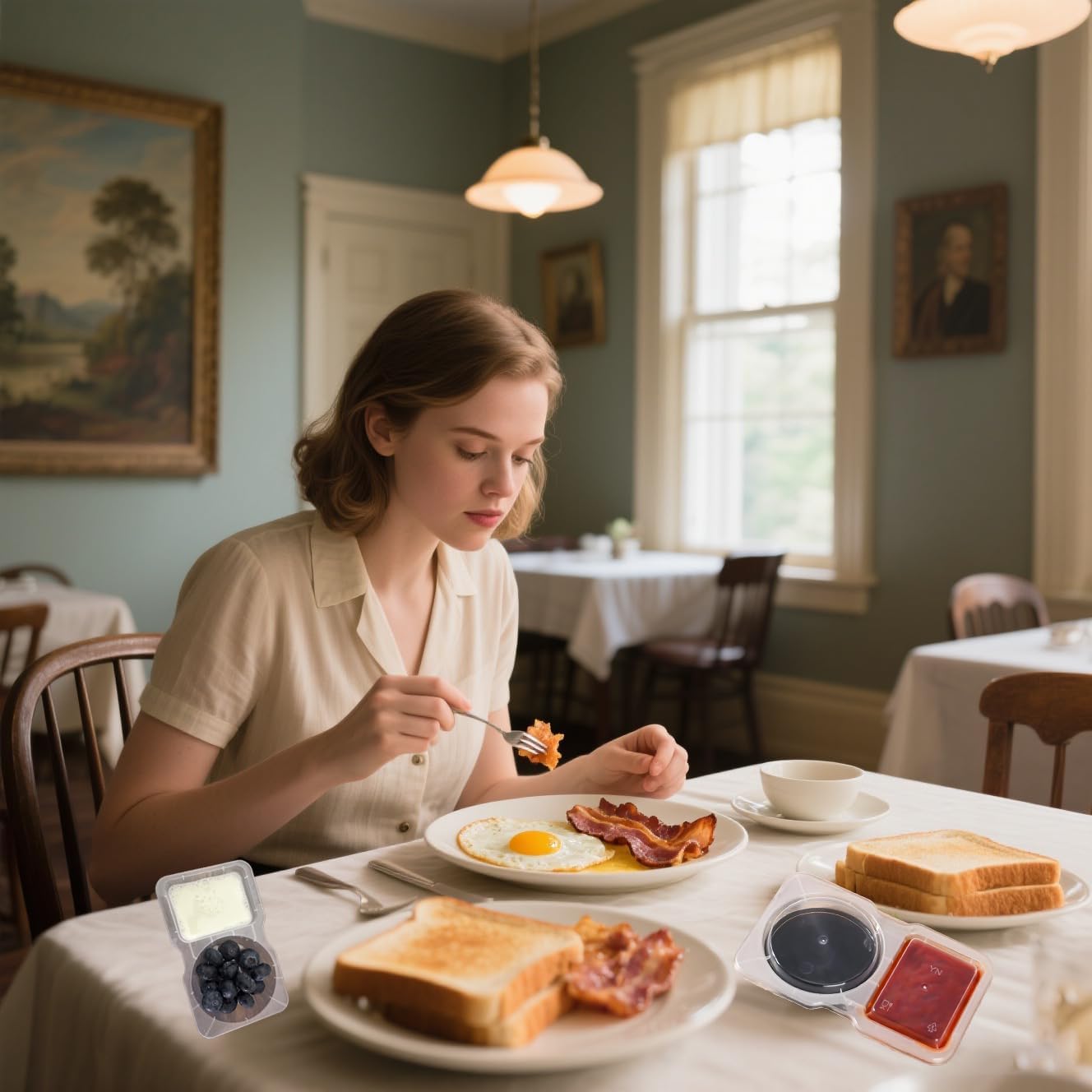 40 Sets Reusable Double Compartment Condiment Containers with Lids - Image 6