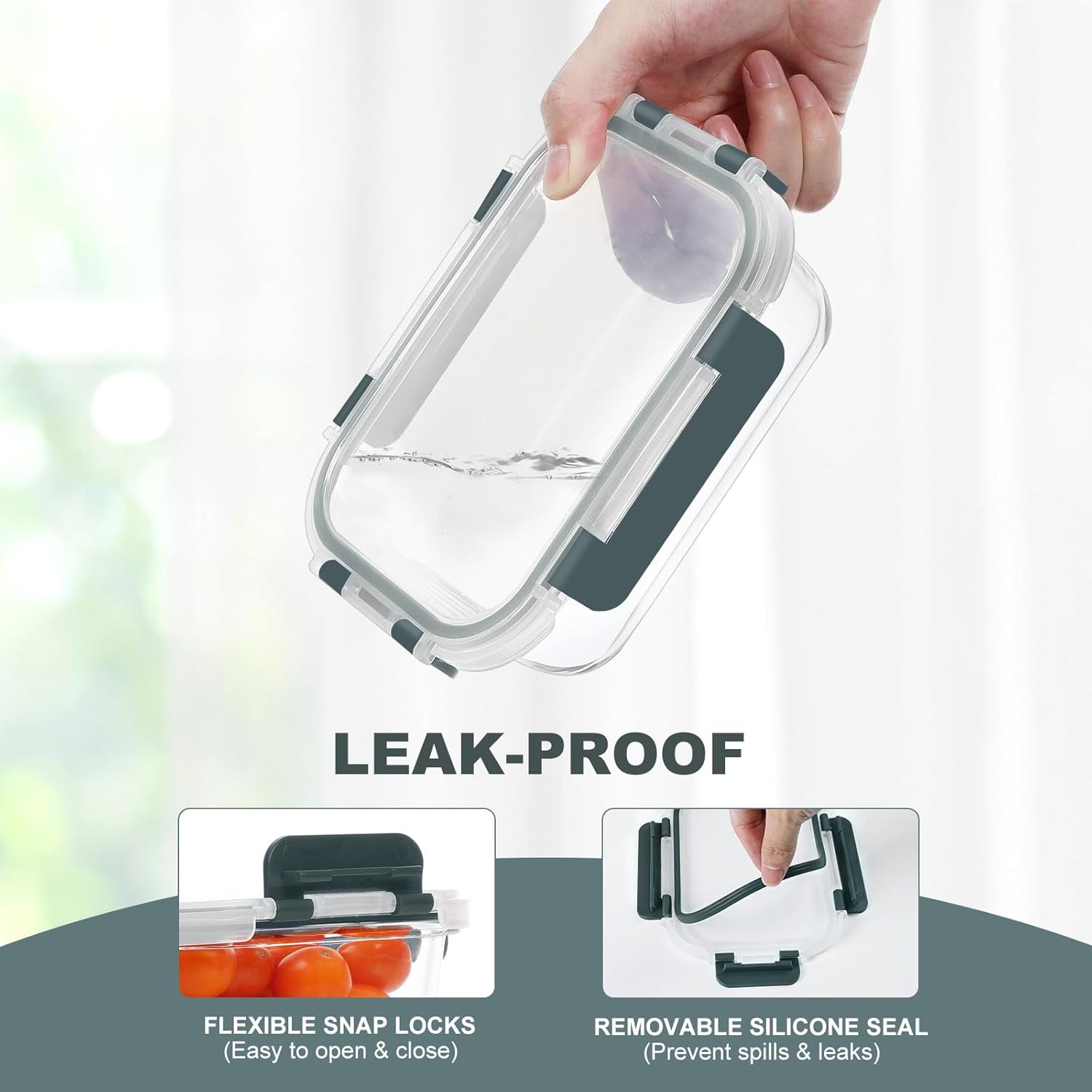 Glass Meal Prep Containers with Lids - Image 3