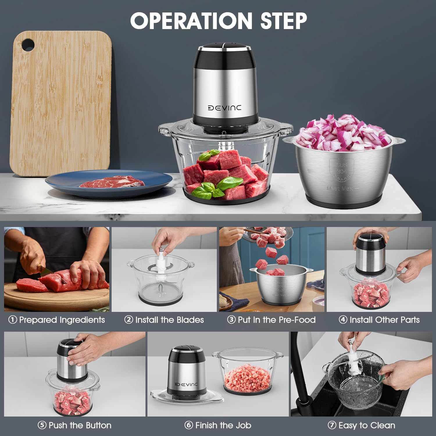 Electric Mini Food Chopper & Meat Grinder - Image 10