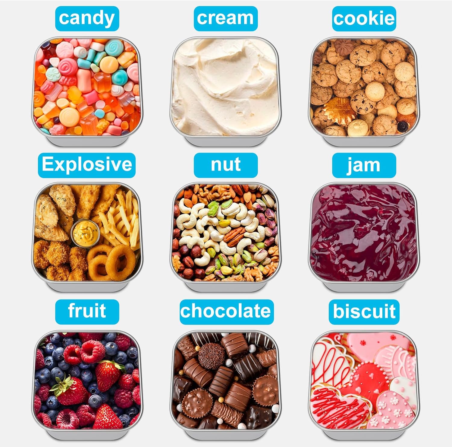 DaCool Kids Stainless Steel Snack Containers with Lids and Spork - Image 7