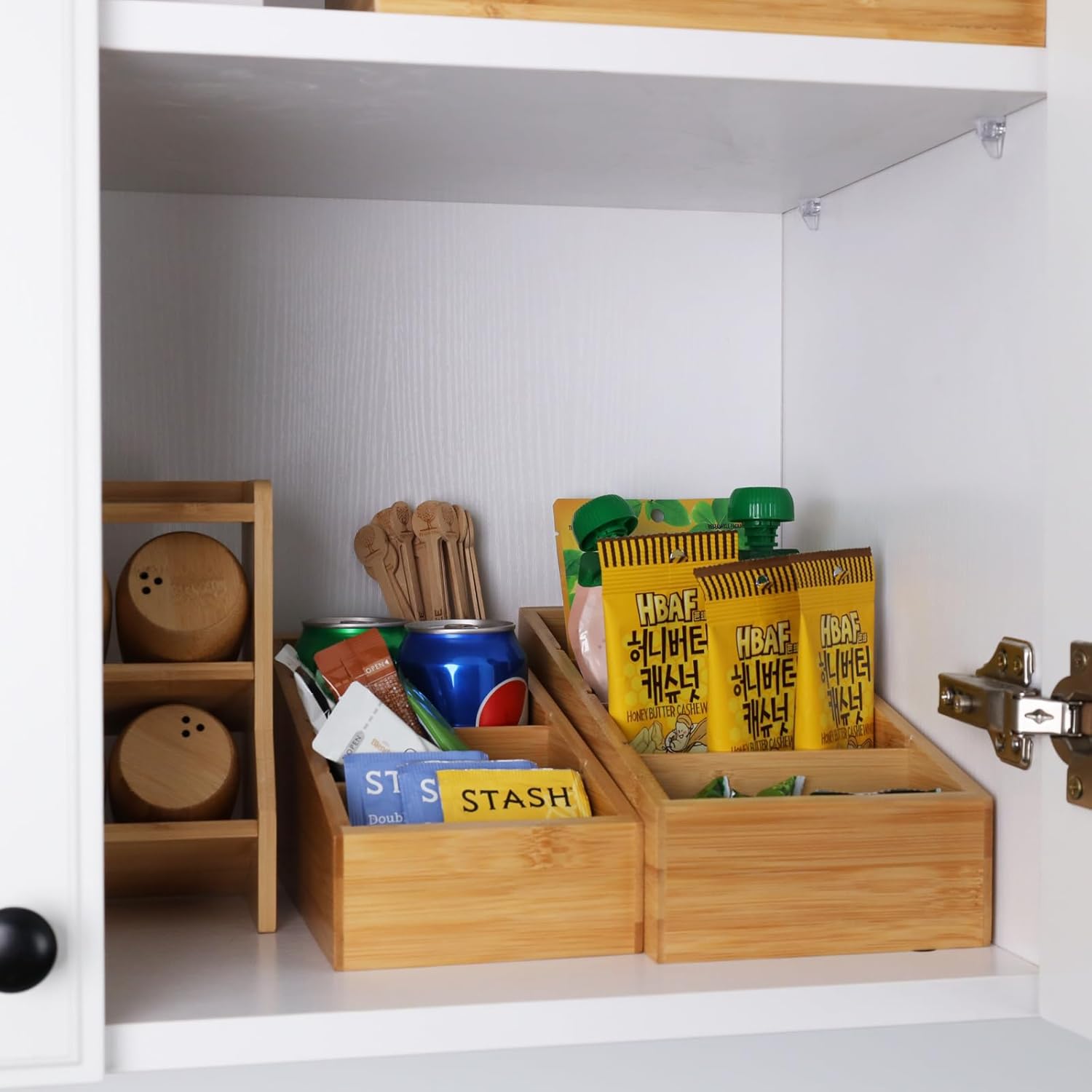 Bamboo Snack Organizer with Removable Dividers - Image 5