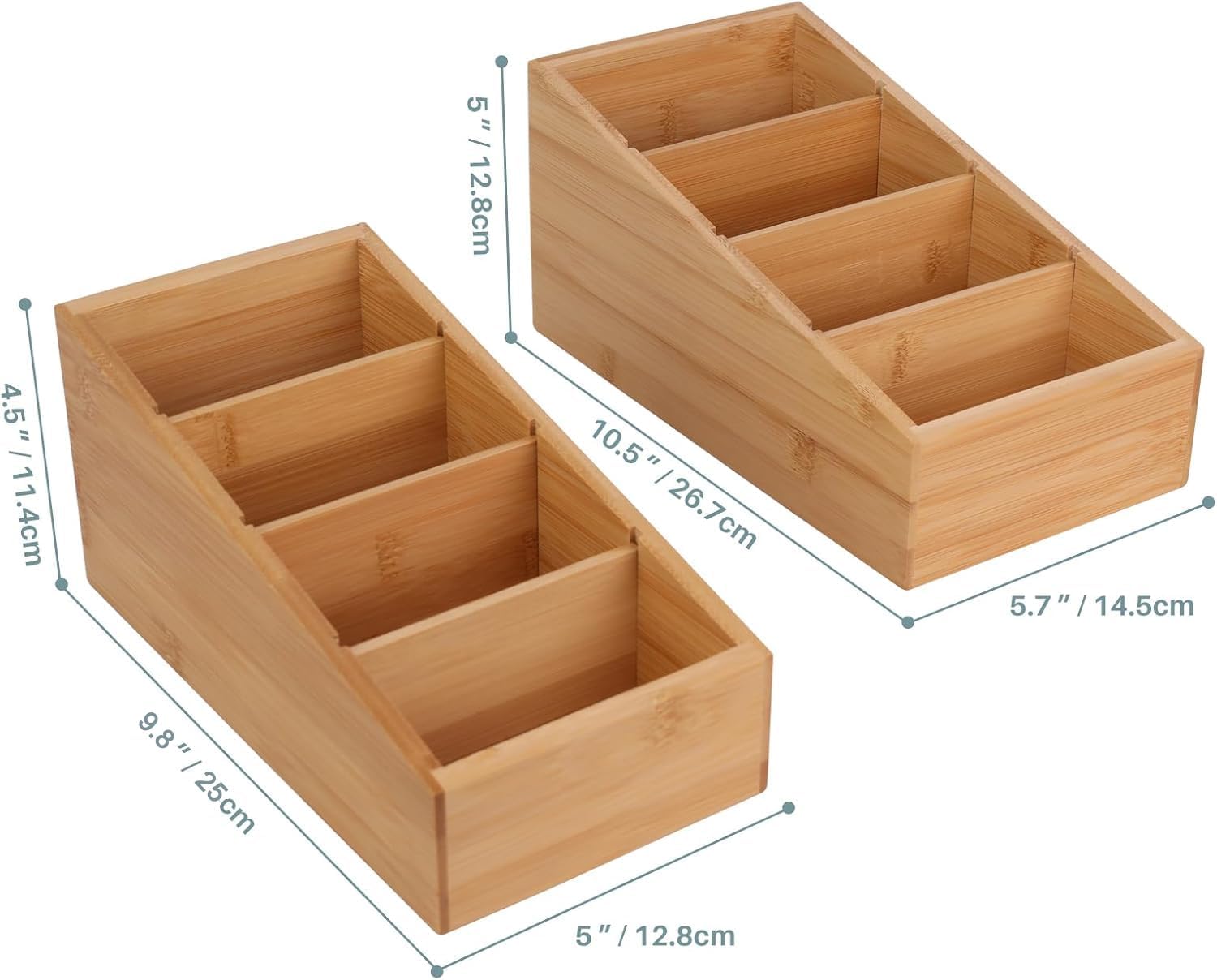 Bamboo Snack Organizer with Removable Dividers - Image 6
