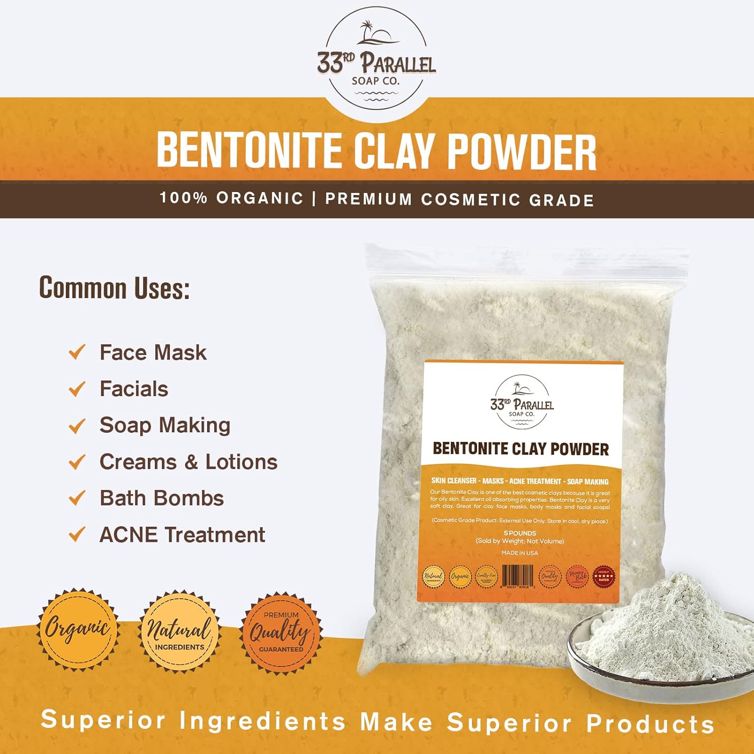 Organic Bentonite Clay Powder For Cosmetic Use - Image 4