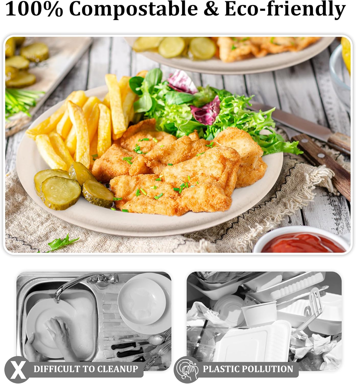 Compostable Sugarcane Dinnerware Set - Image 8