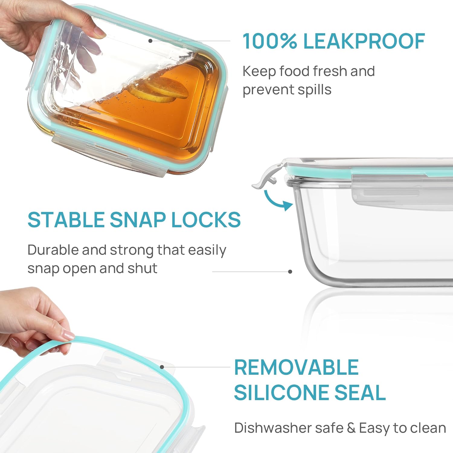 Large Glass Food Storage Containers with Airtight Lids - Image 7