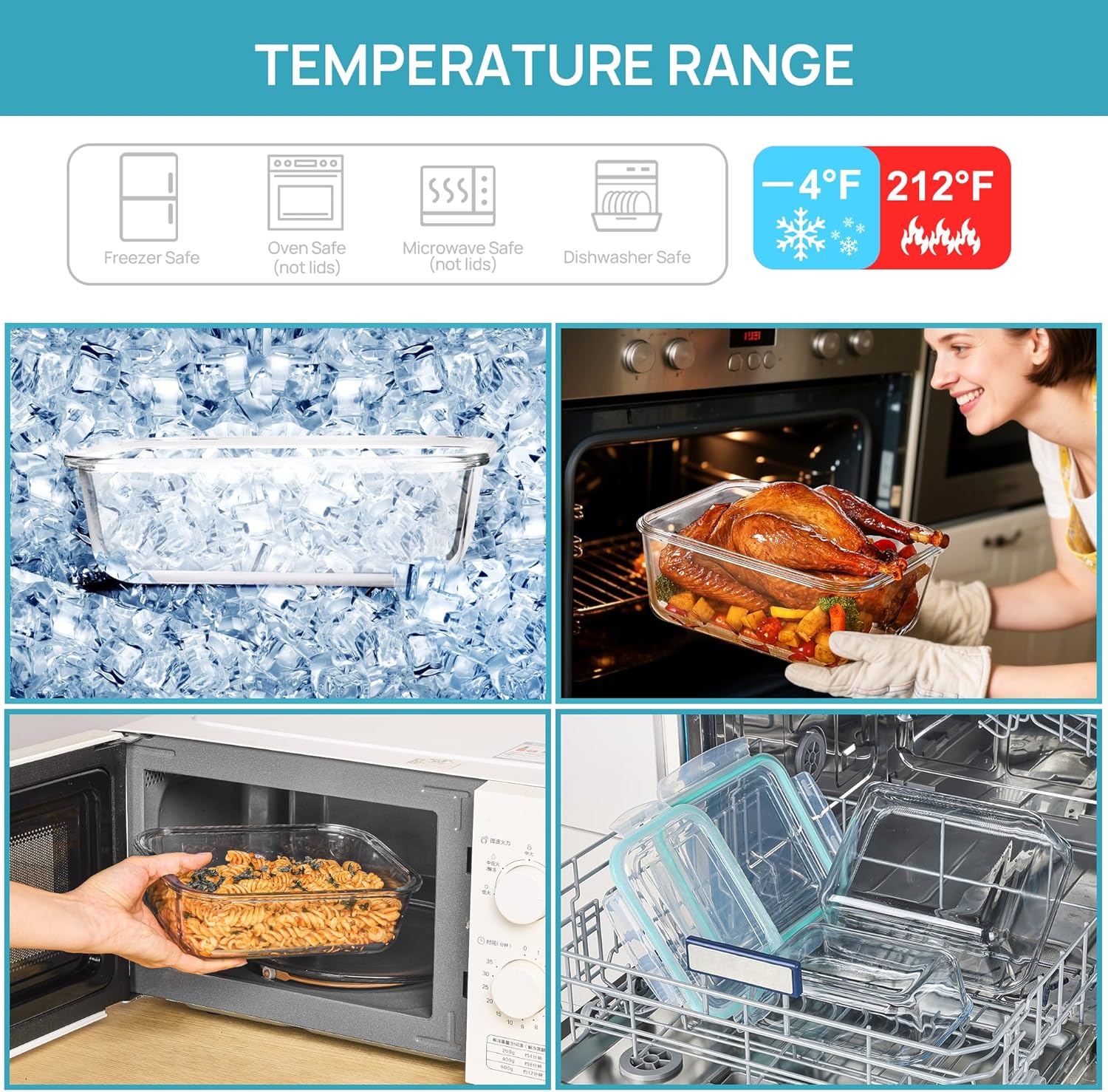 Large Glass Food Storage Containers with Airtight Lids - Image 8