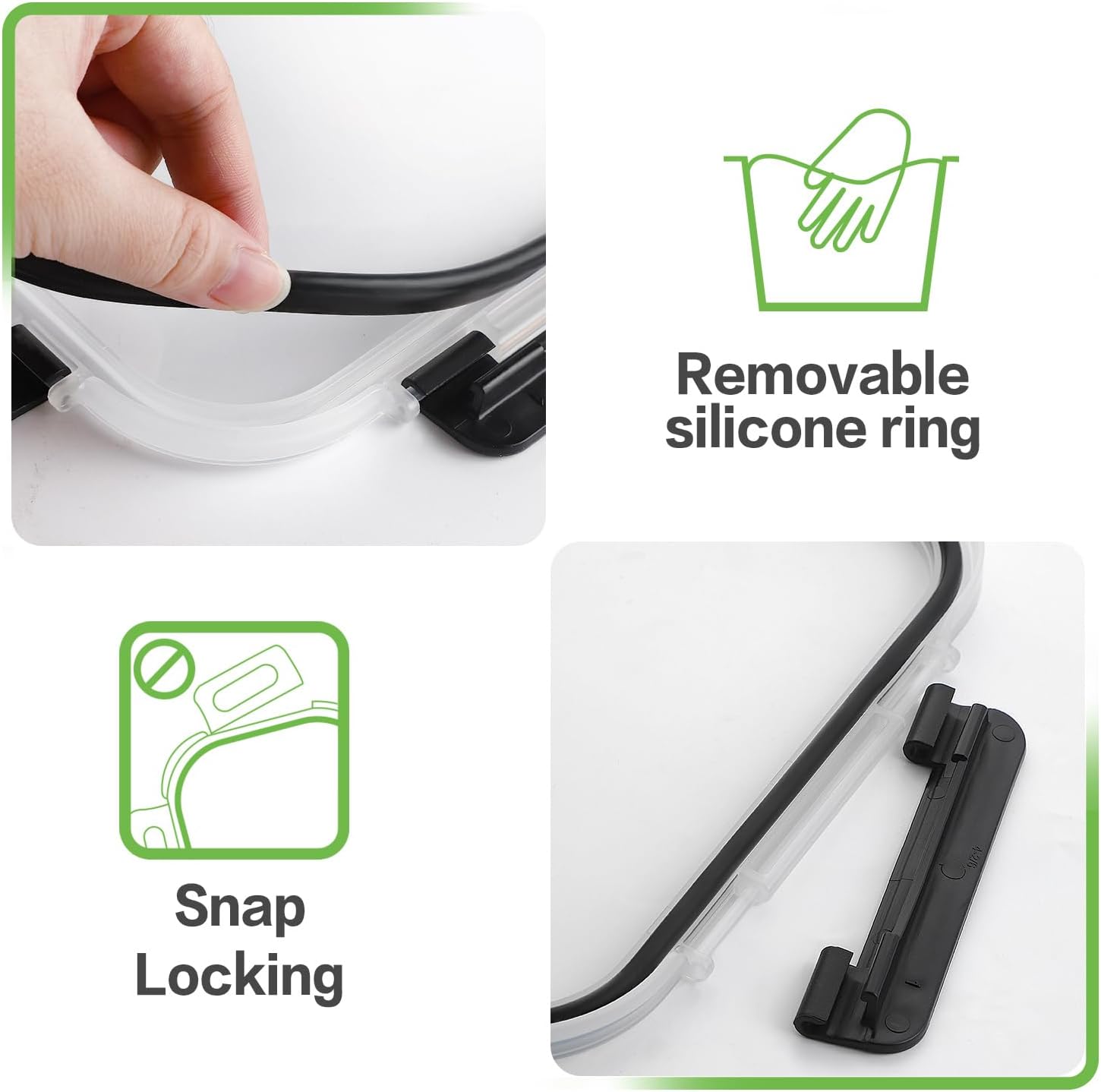 HOMBERKING 4 Pieces Large Glass Food Storage Containers with Lids - Image 6