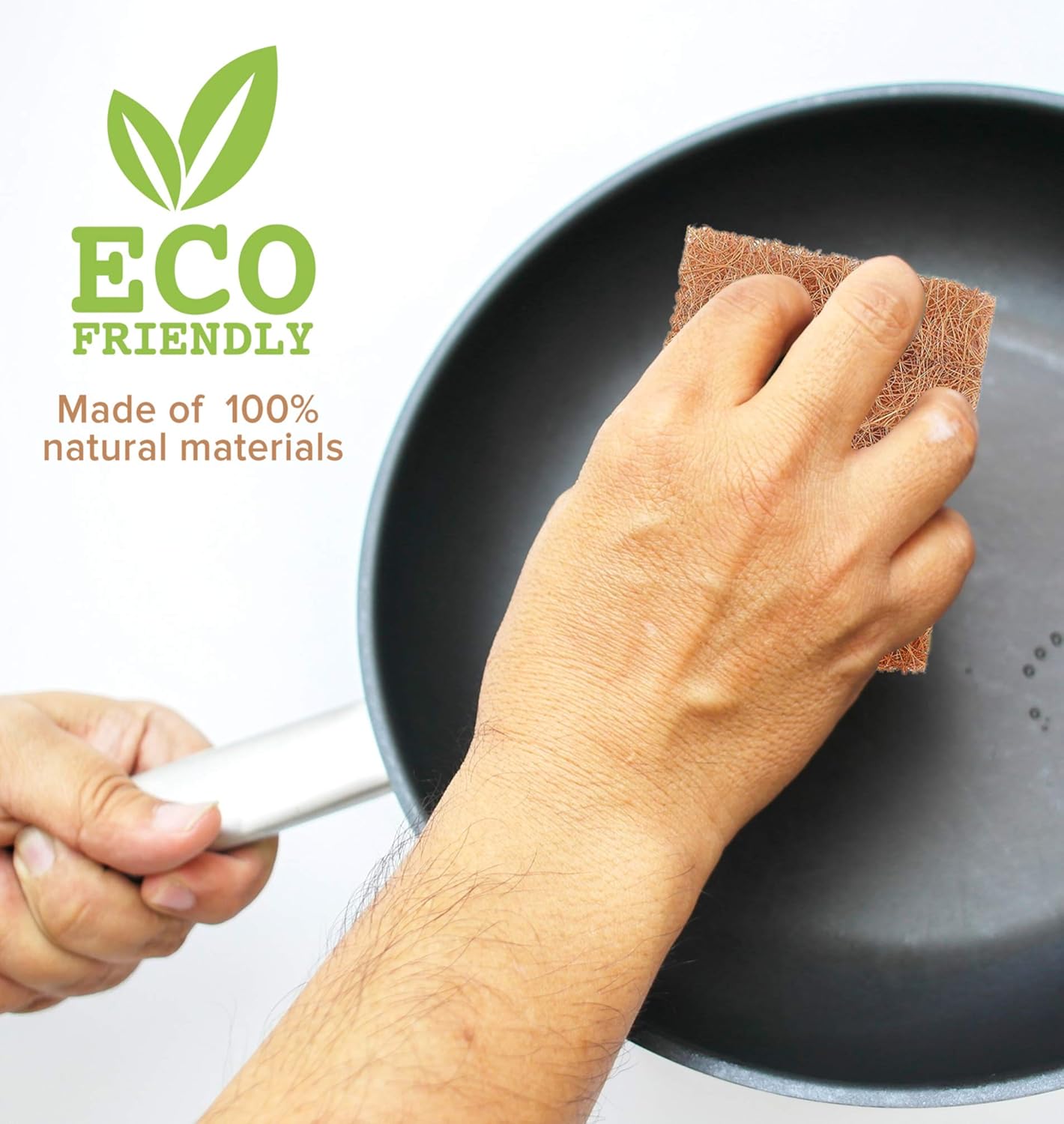 SCRUBIT Natural Scouring Pads 12 Pack Eco Friendly Non Scratch Kitchen Scrubbers - Image 5