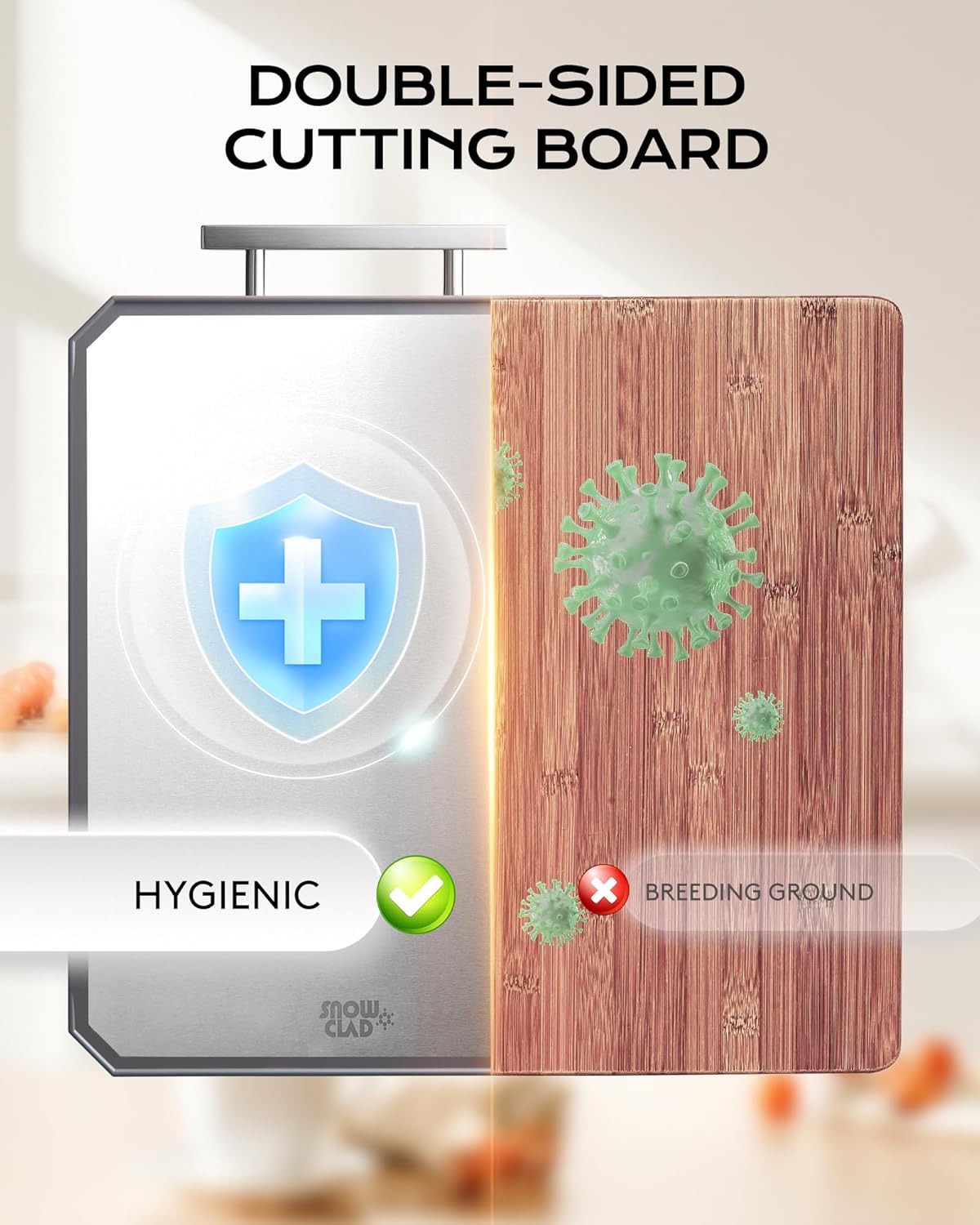 SNOWCLAD Double Sided Stainless Steel Cutting Board - Image 5