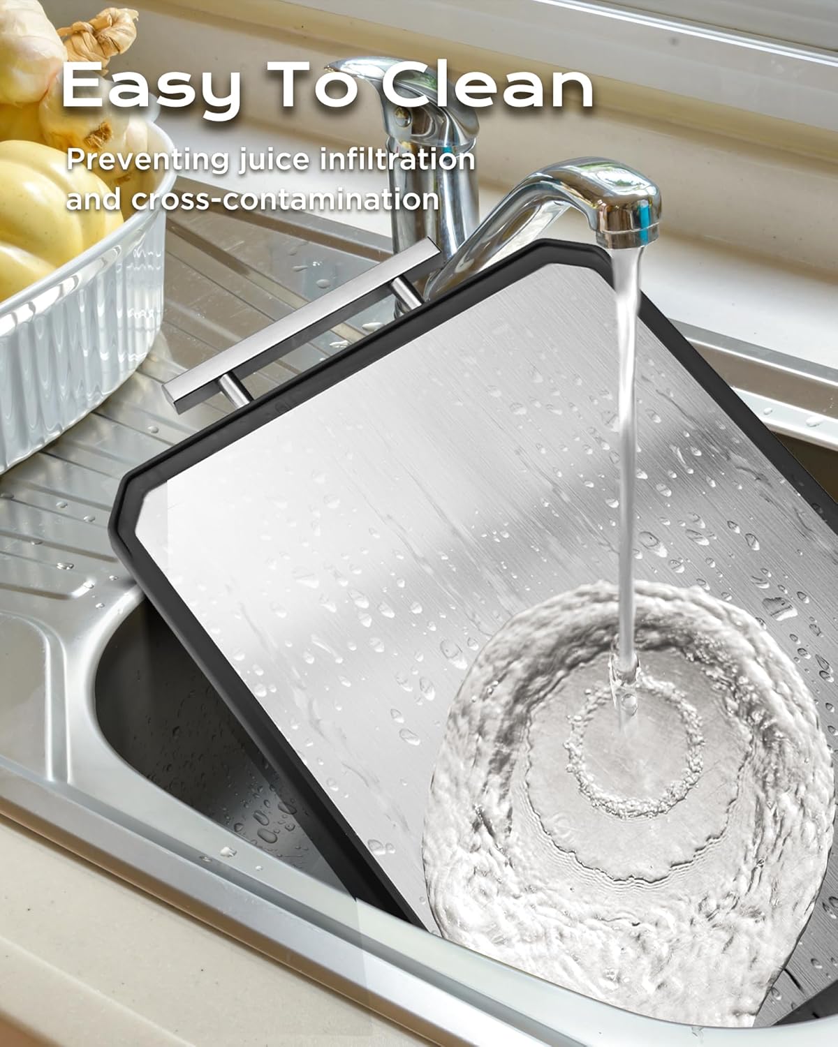 SNOWCLAD Double Sided Stainless Steel Cutting Board - Image 7