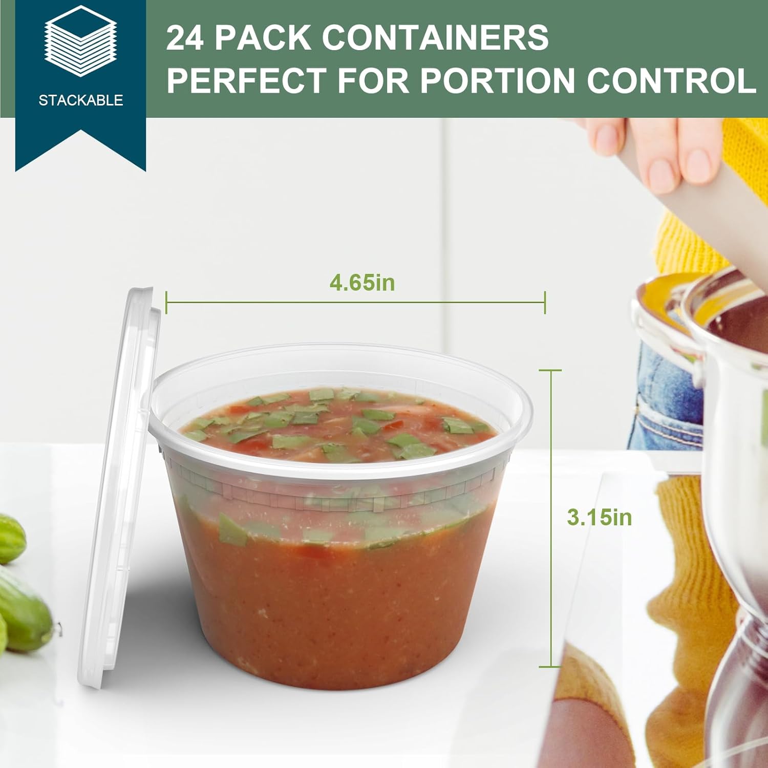 Deli Containers with Lids 16 oz [24 Set] - Image 3