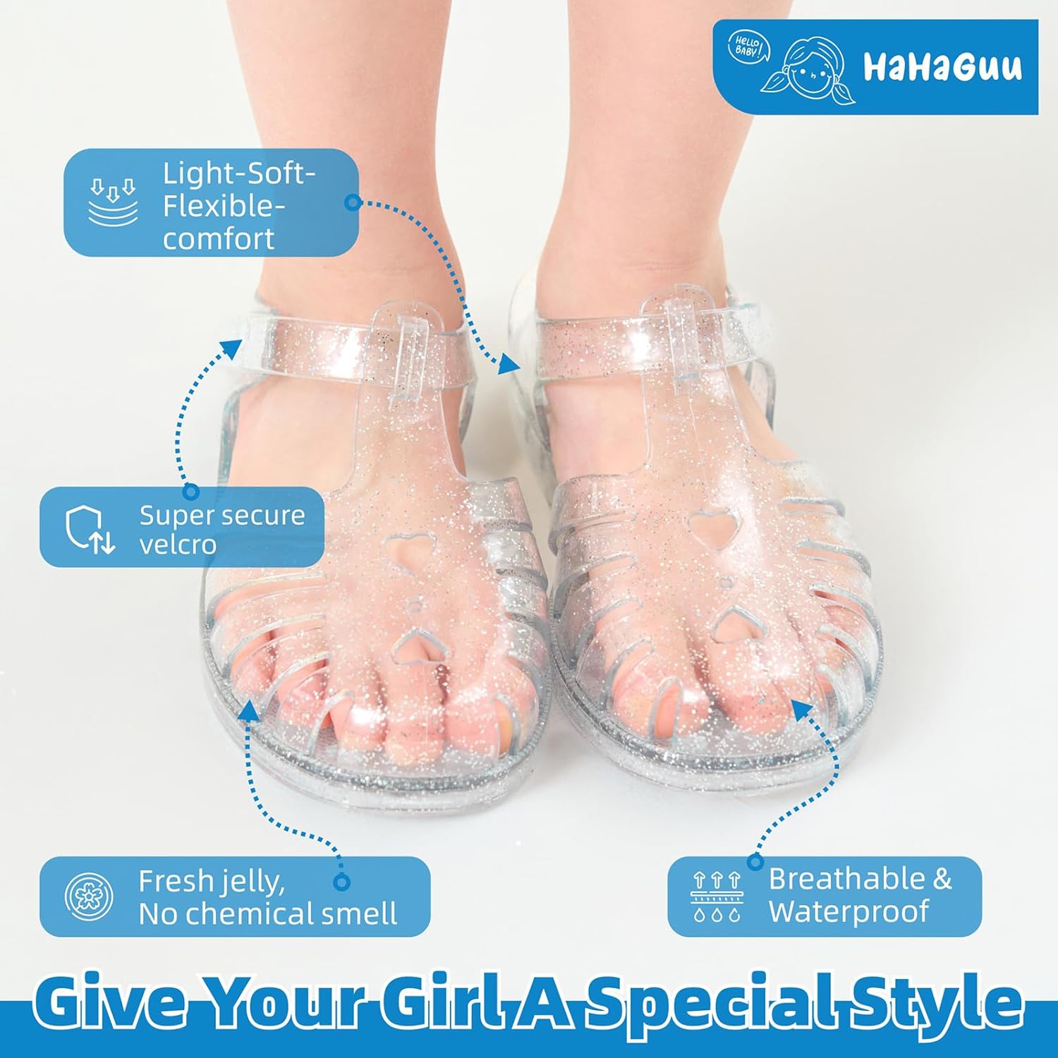 Girls Jelly Sandals Summer Costume Princess Dress Flat Breathable Waterproof Fisherman Gladiator Shoes - Image 5