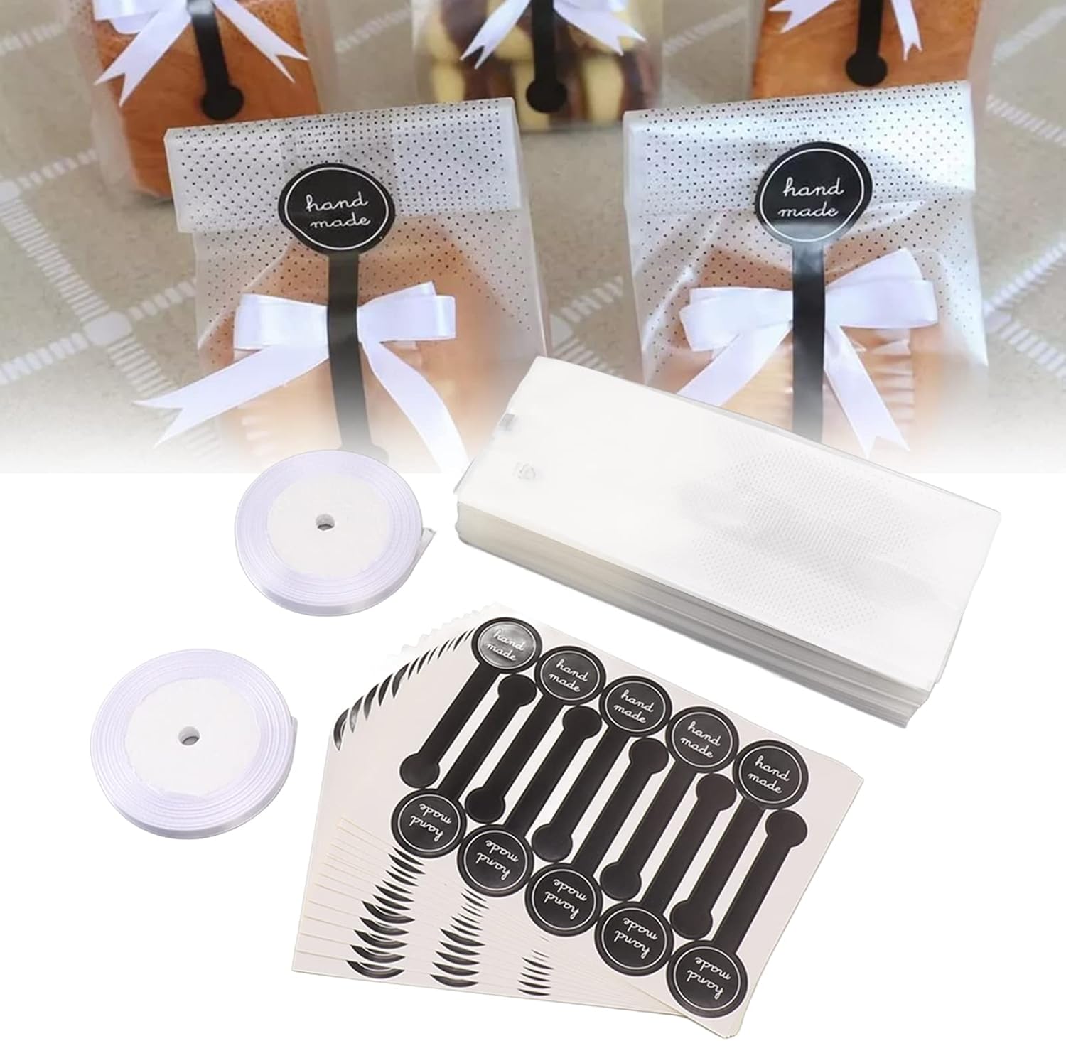 Pilipane 150Pcs Semitransparent Plastic Cookie Baking Bags - Image 4