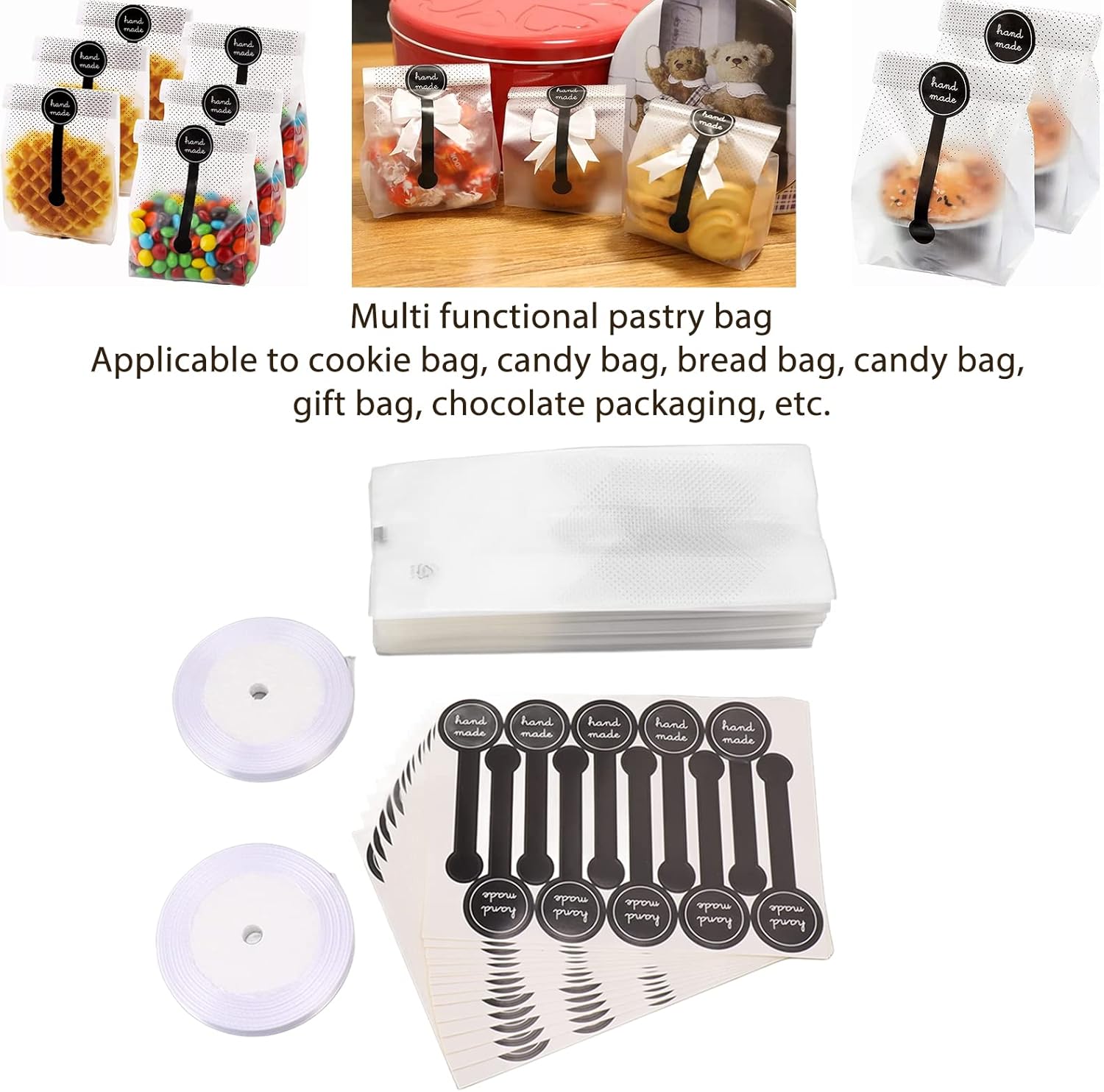 Pilipane 150Pcs Semitransparent Plastic Cookie Baking Bags - Image 10