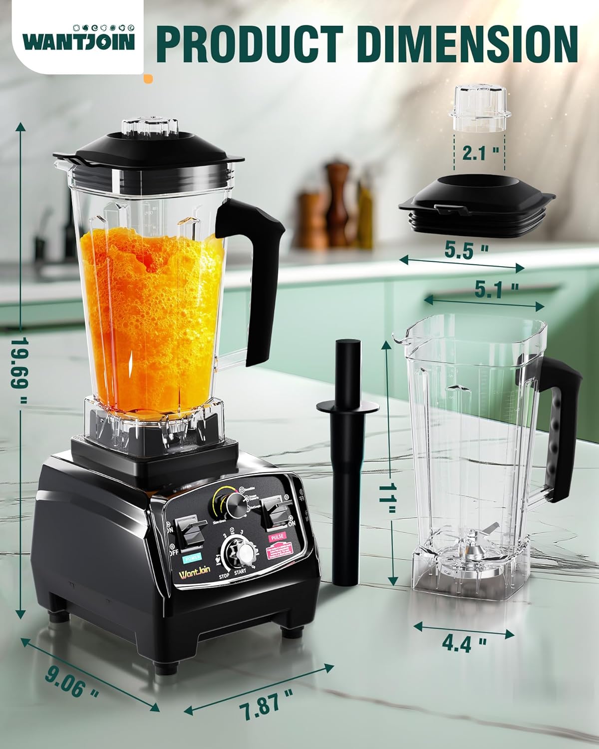 Professional Commercial Blender 68oz 1800W TIMER For Kitchen - Image 8